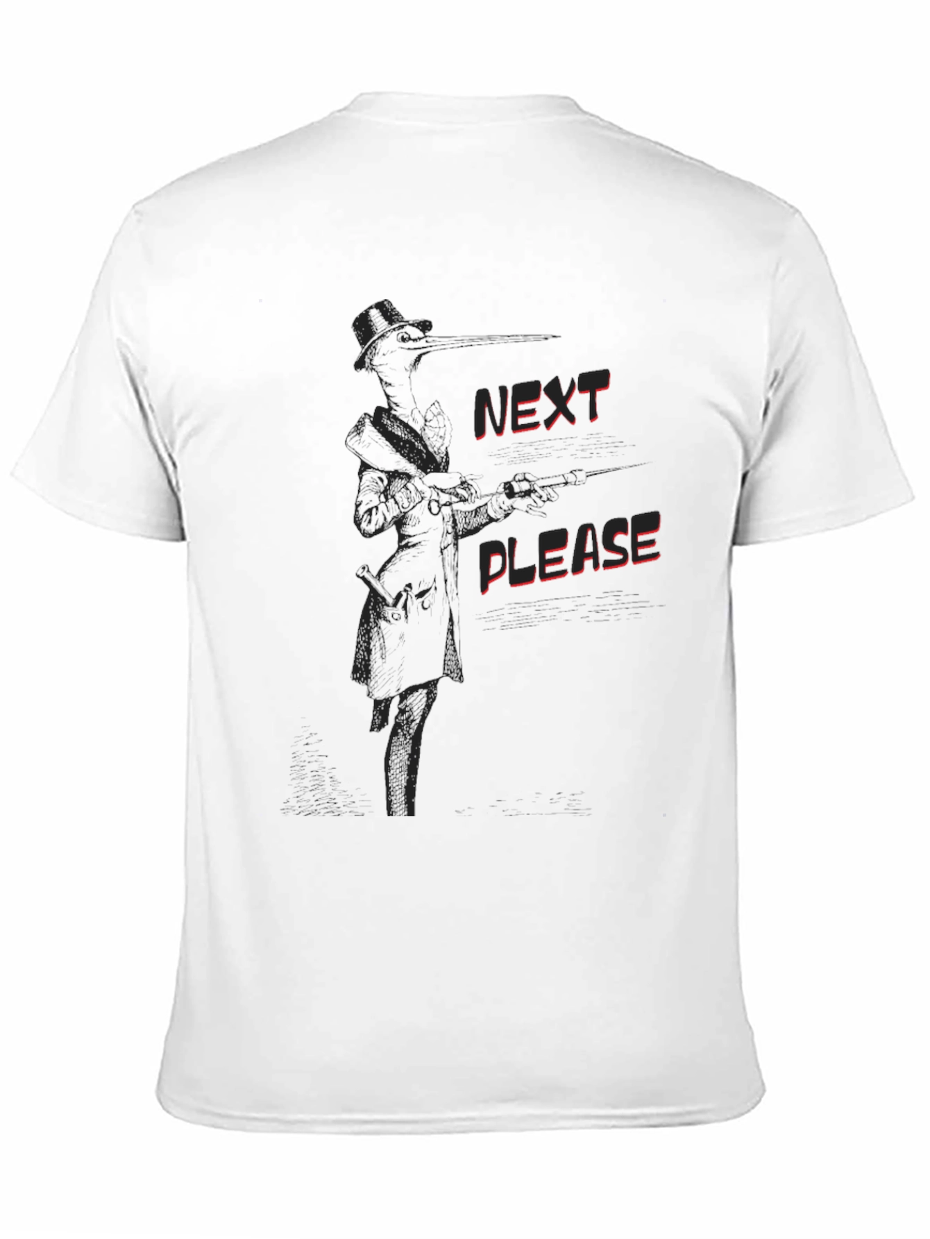 Next Please Black Graphic Tee