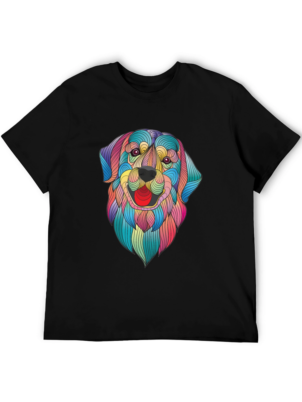 Vibrant Dog Graphic Tee - Artistic Pet Lover Shirt
