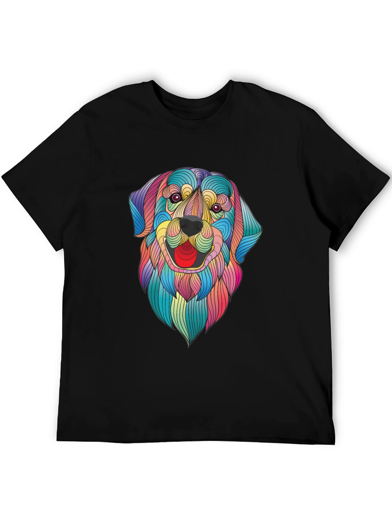 Vibrant Dog Graphic Tee - Artistic Pet Lover Shirt
