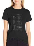 Guitar Patent Blueprint Black T-Shirt