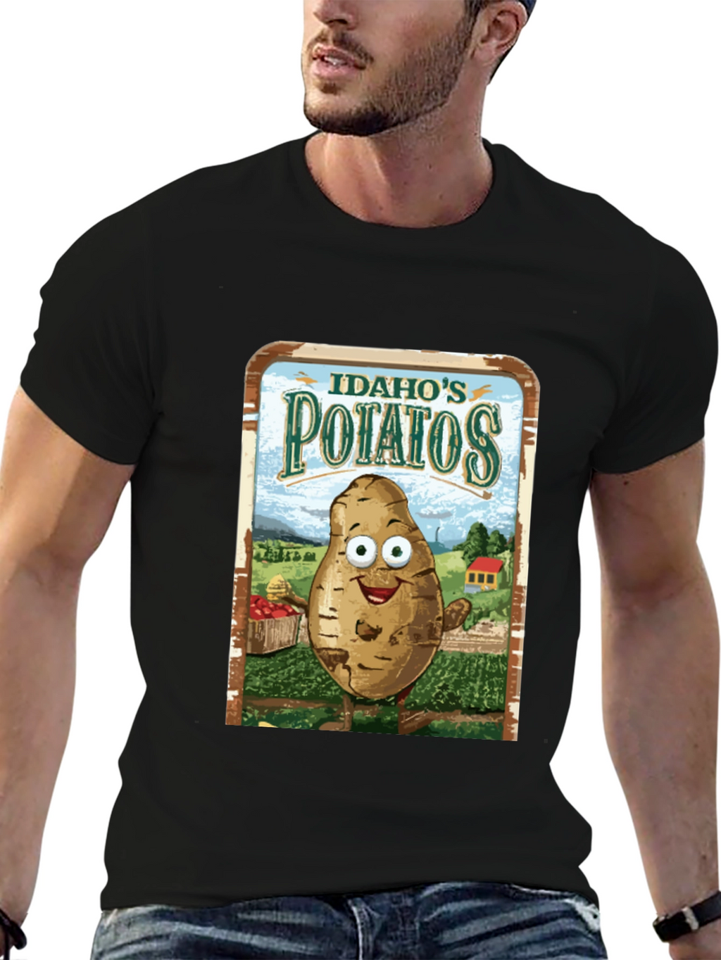 Idaho Potatoes Graphic Tee - Funny Cartoon Potato T-Shirt