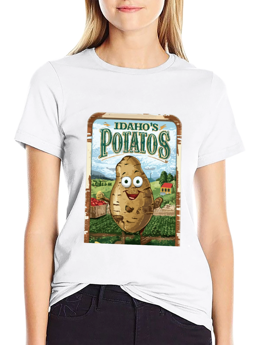 Idaho Potatoes Graphic Tee - Funny Cartoon Potato T-Shirt