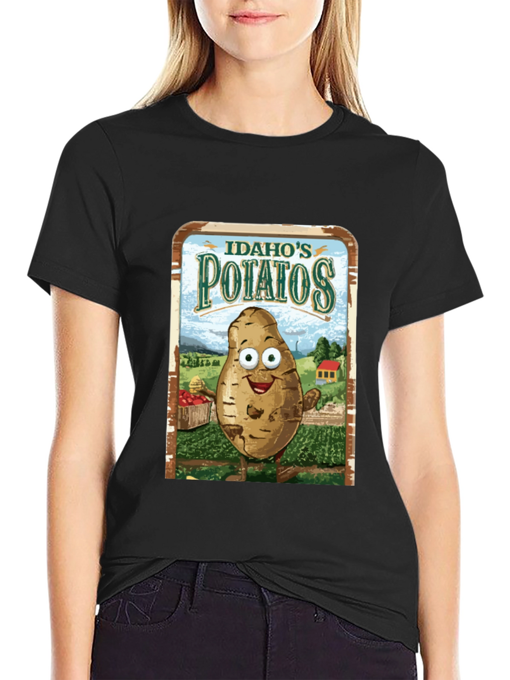 Idaho Potatoes Graphic Tee - Funny Cartoon Potato T-Shirt