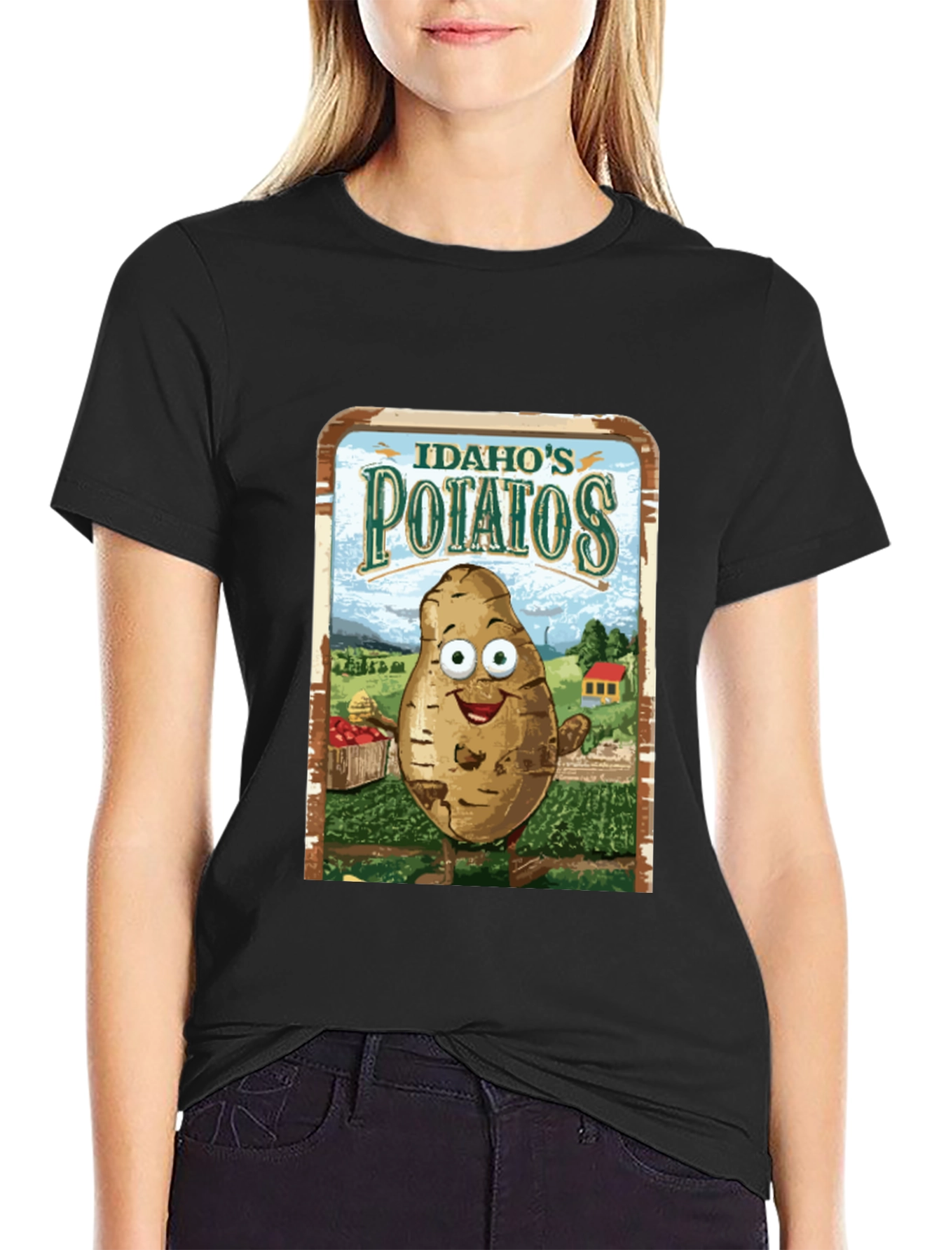 Idaho Potatoes Graphic Tee - Funny Cartoon Potato T-Shirt