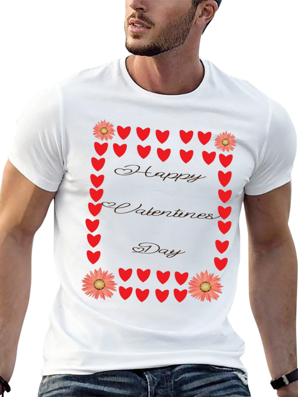 Valentines Day Heart & Flower T-Shirt