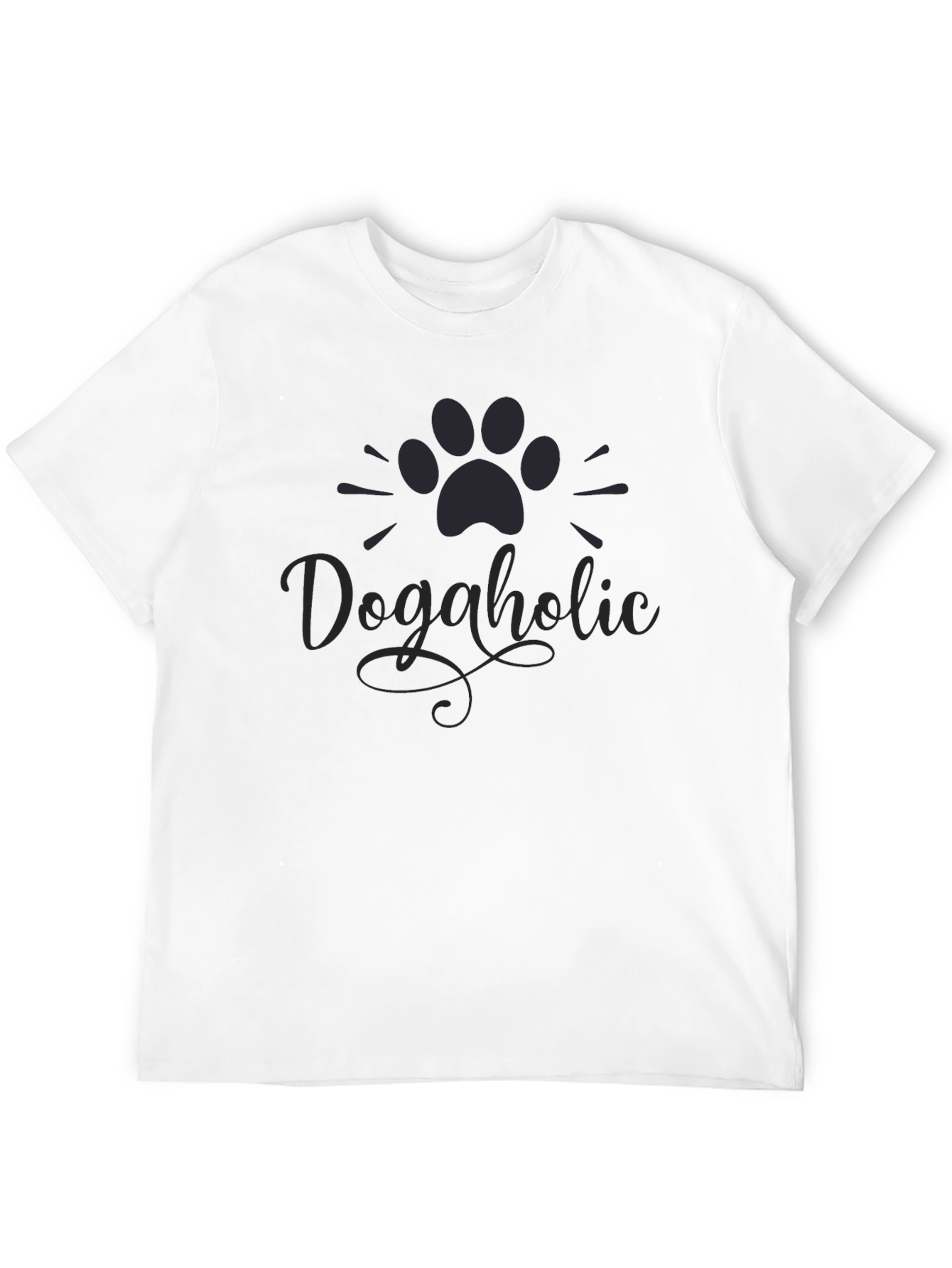 Dogaholic Paw Print Graphic T-Shirt