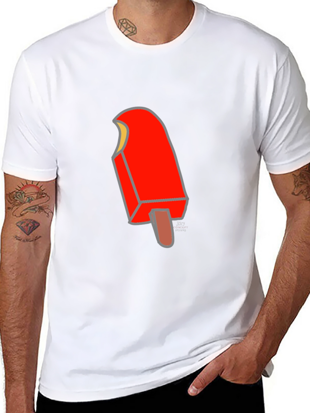 Cool Ice Pop Graphic Tee - Black Cotton T-Shirt