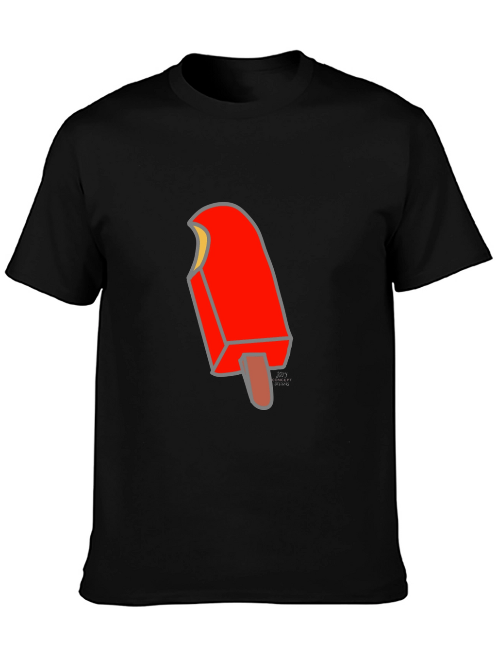 Cool Ice Pop Graphic Tee - Black Cotton T-Shirt