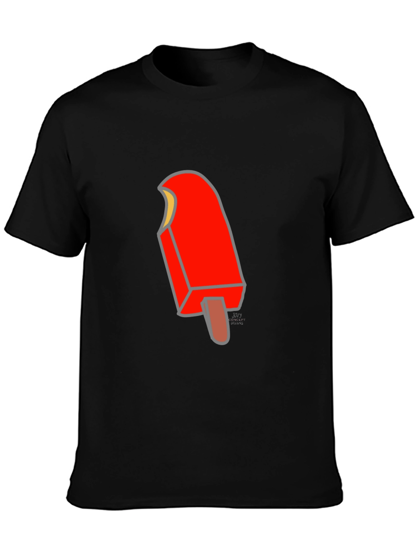 Cool Ice Pop Graphic Tee - Black Cotton T-Shirt