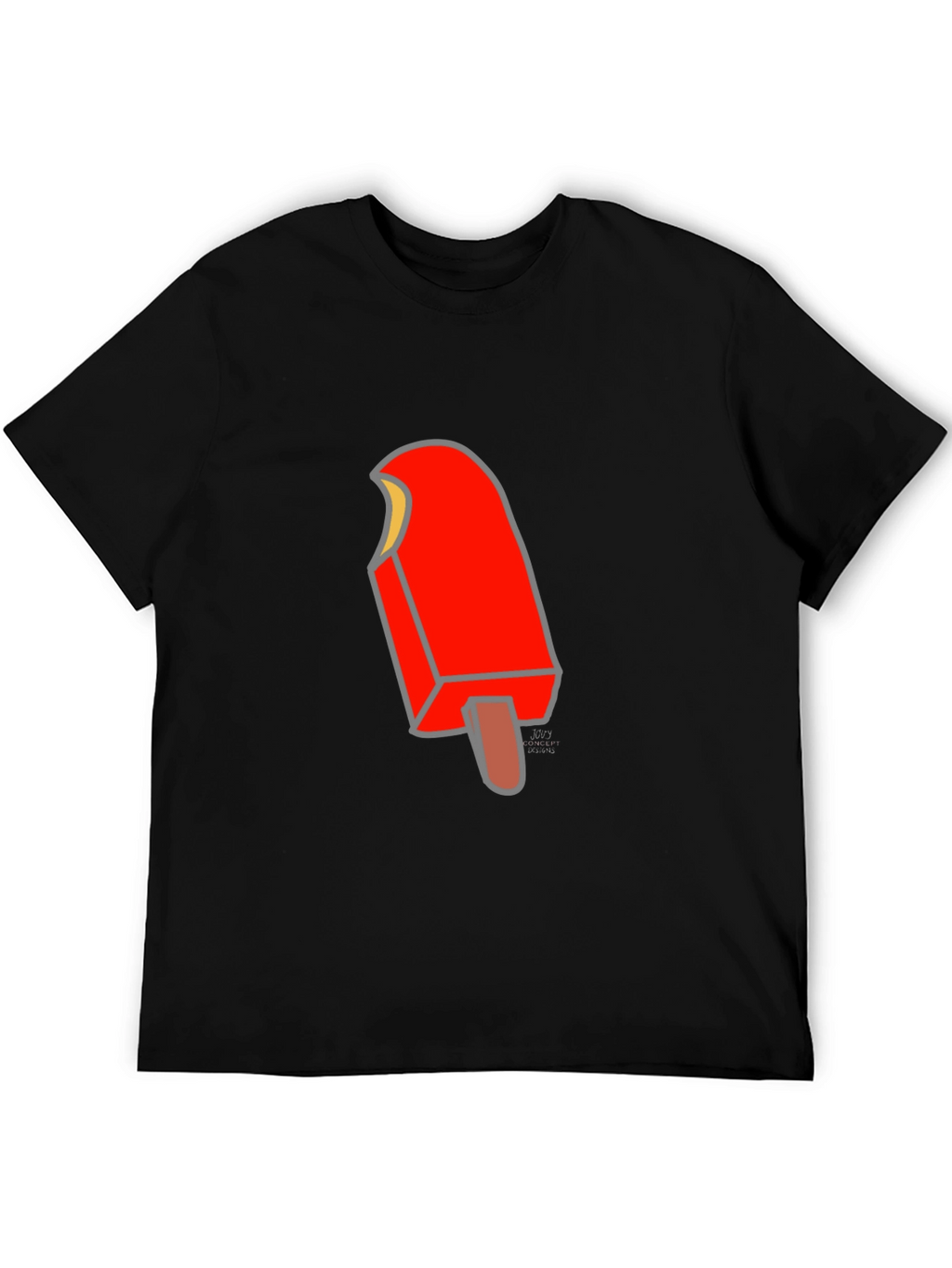 Cool Ice Pop Graphic Tee - Black Cotton T-Shirt