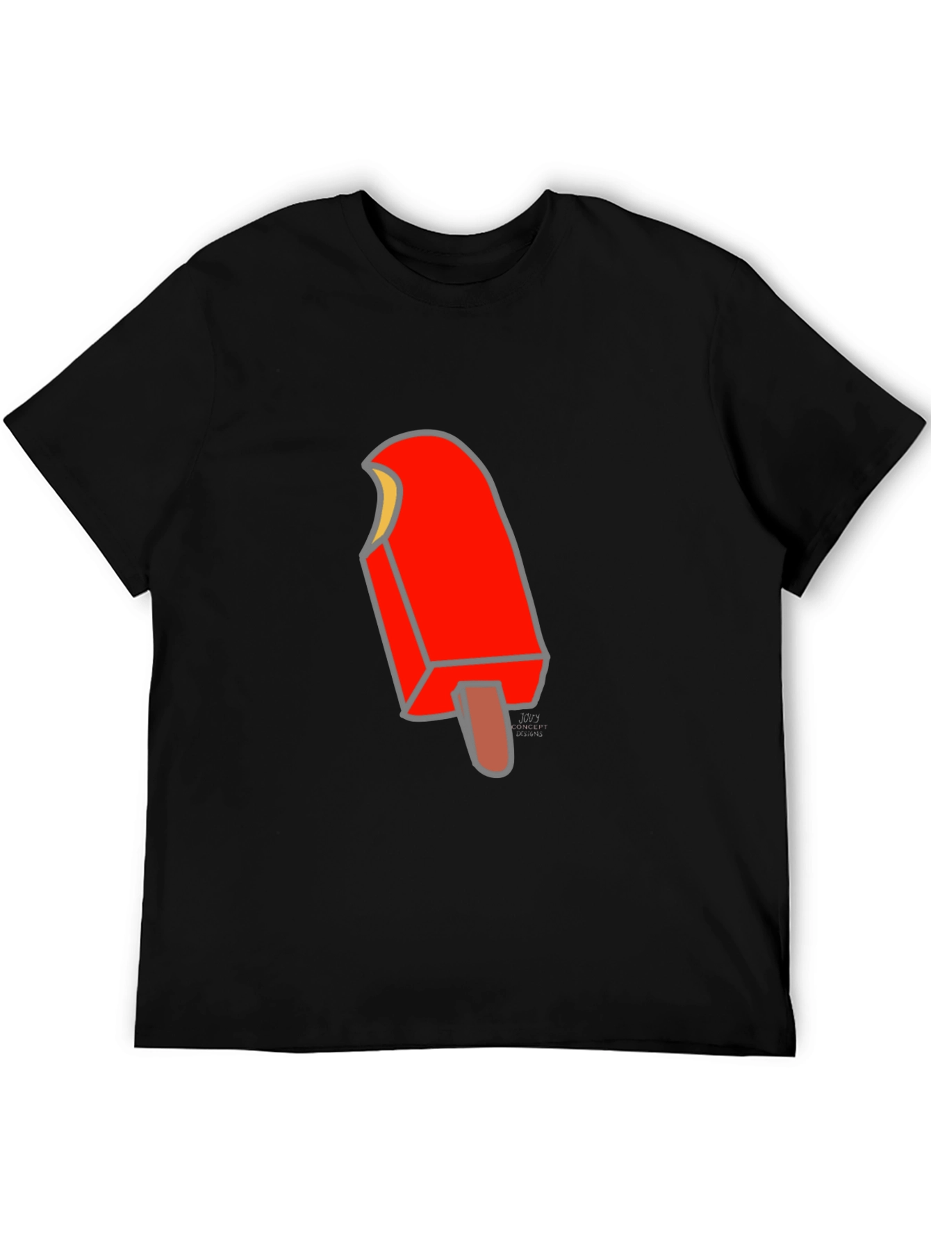 Cool Ice Pop Graphic Tee - Black Cotton T-Shirt