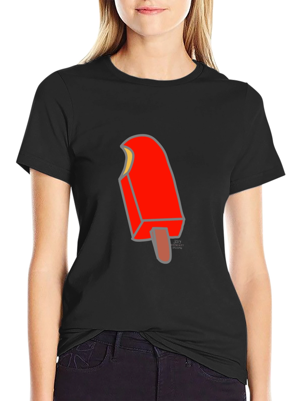 Cool Ice Pop Graphic Tee - Black Cotton T-Shirt