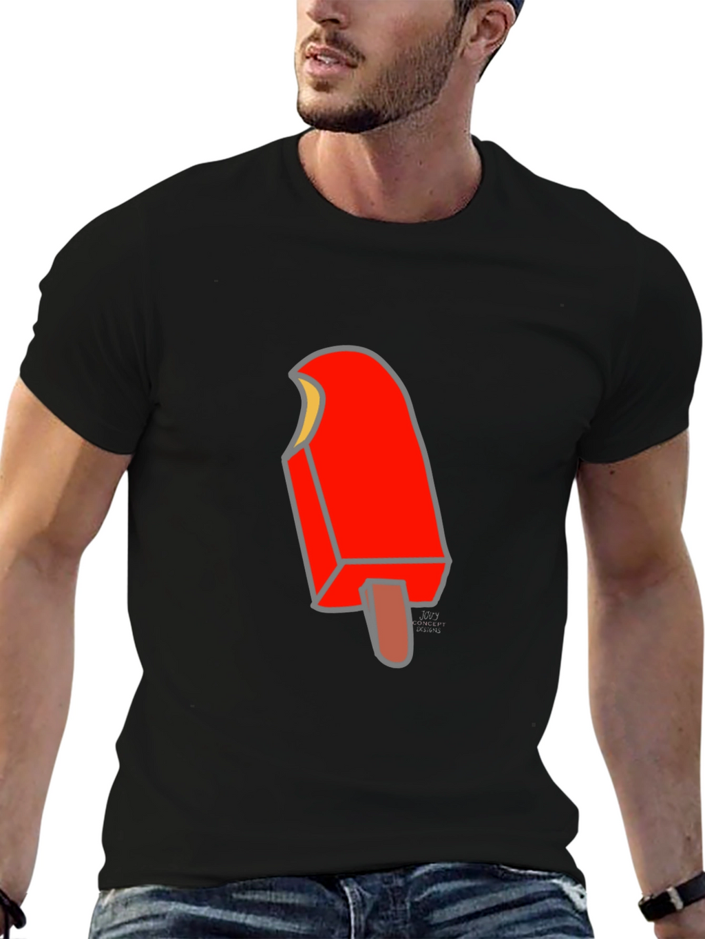 Cool Ice Pop Graphic Tee - Black Cotton T-Shirt