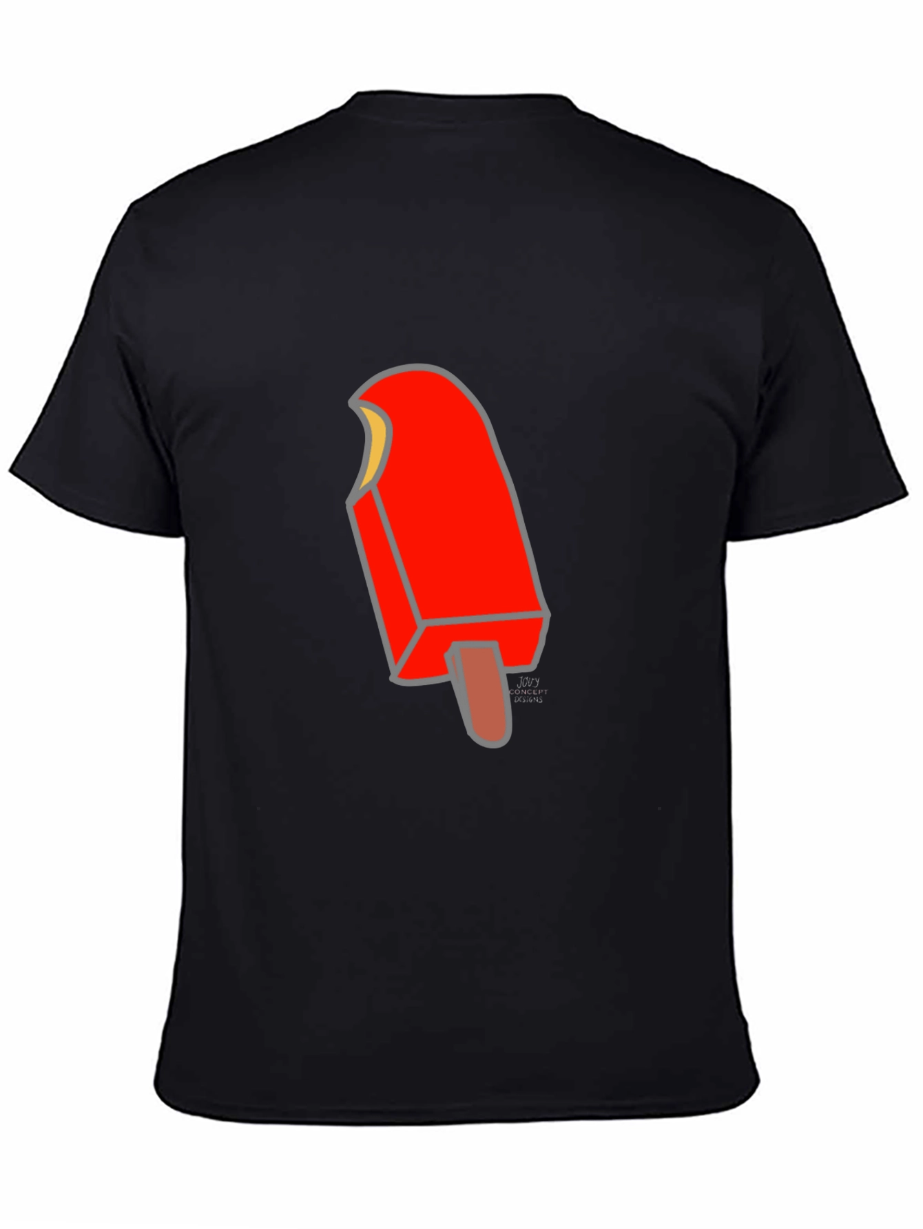 Cool Ice Pop Graphic Tee - Black Cotton T-Shirt