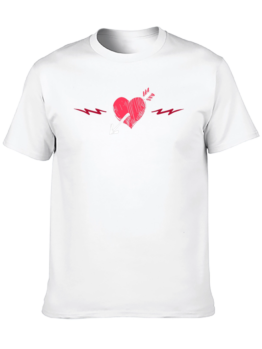 Heart Arrow Graphic Tee - Black Cotton T-Shirt