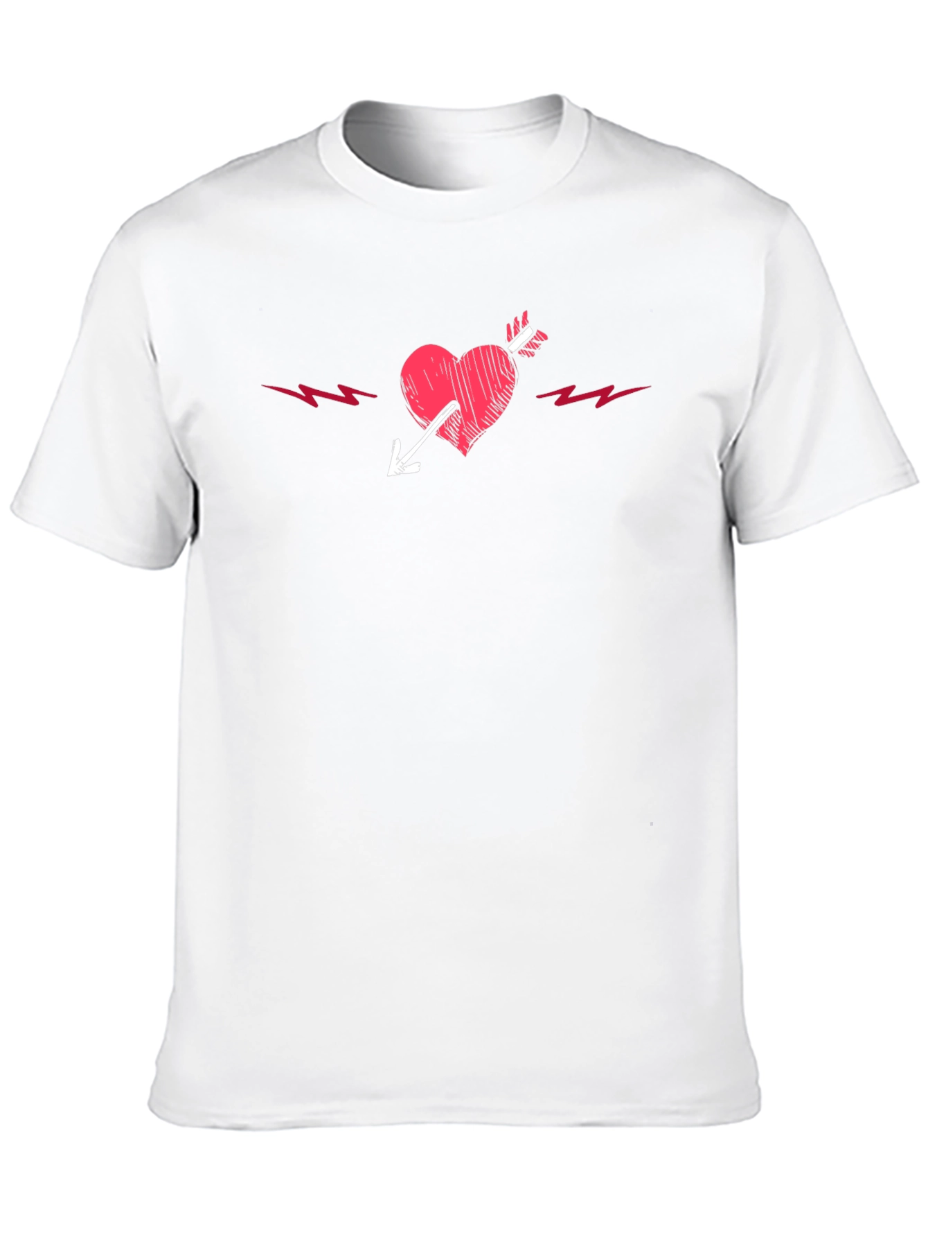 Heart Arrow Graphic Tee - Black Cotton T-Shirt
