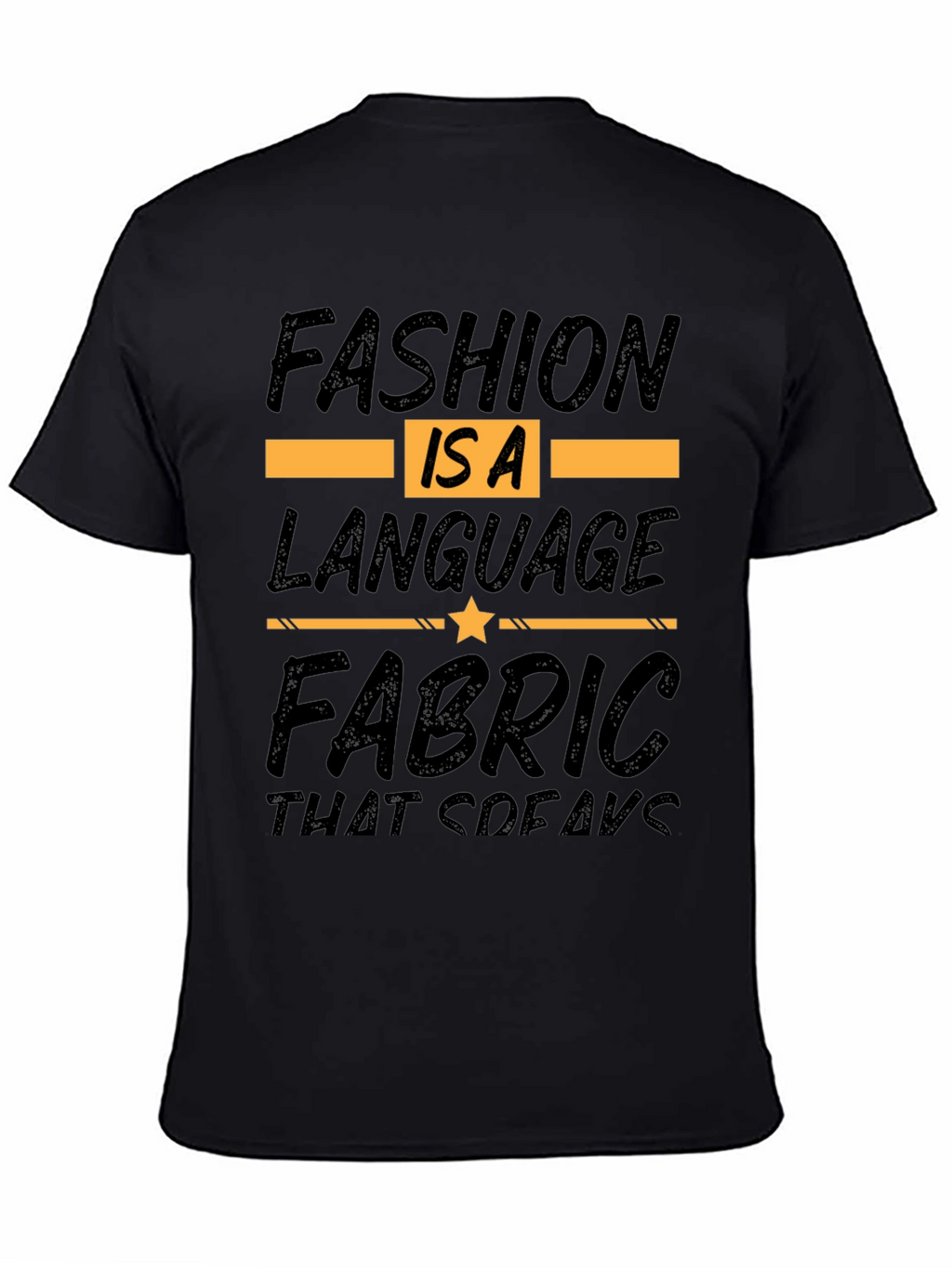 Fashion Is A Language Black Graphic Tee