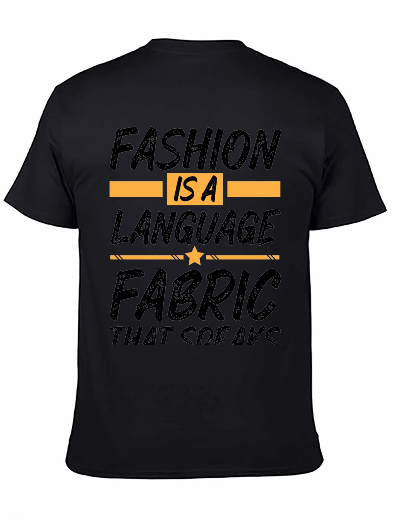 Fashion Is A Language Black Graphic Tee