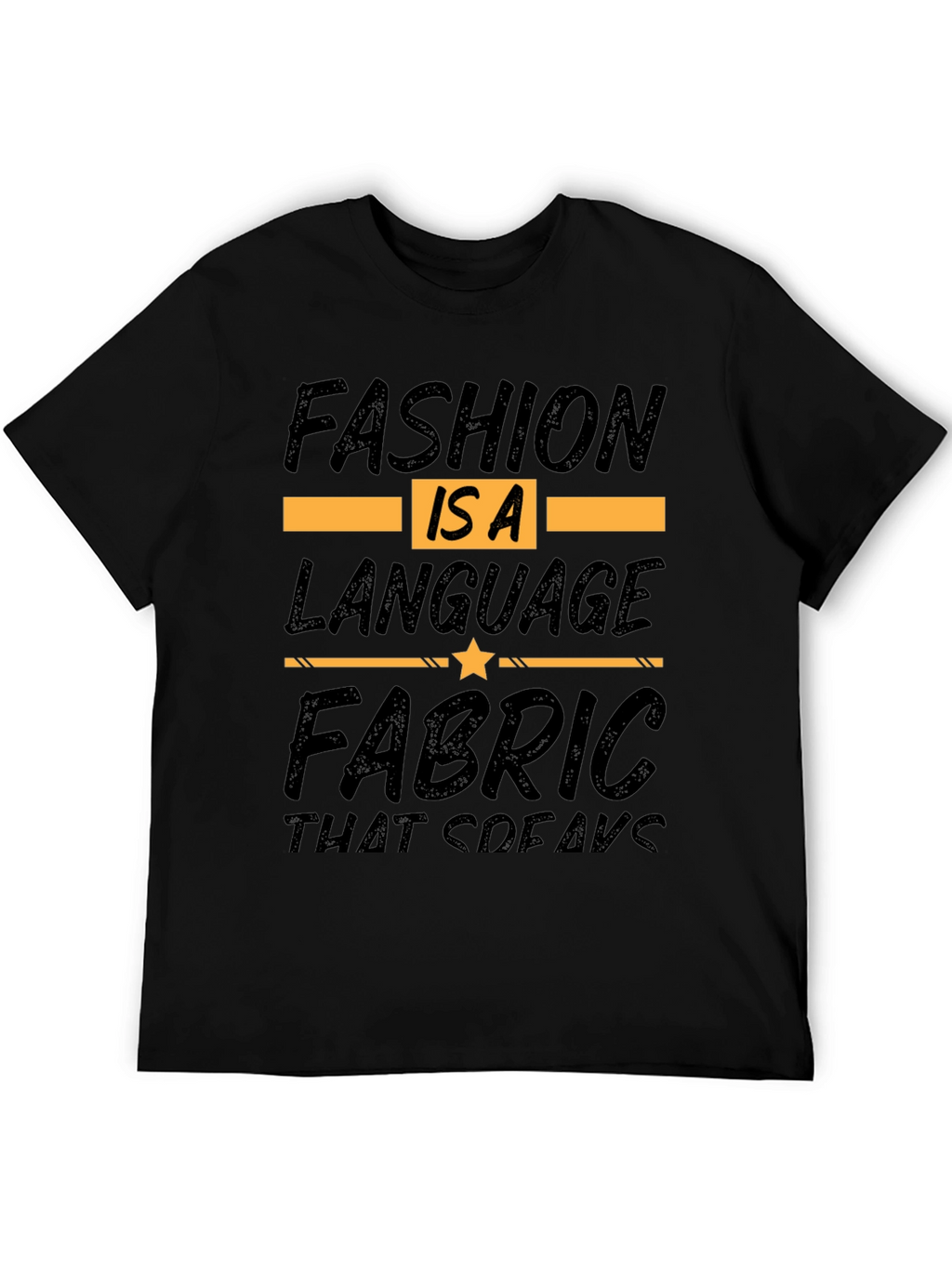 Fashion Is A Language Black Graphic Tee