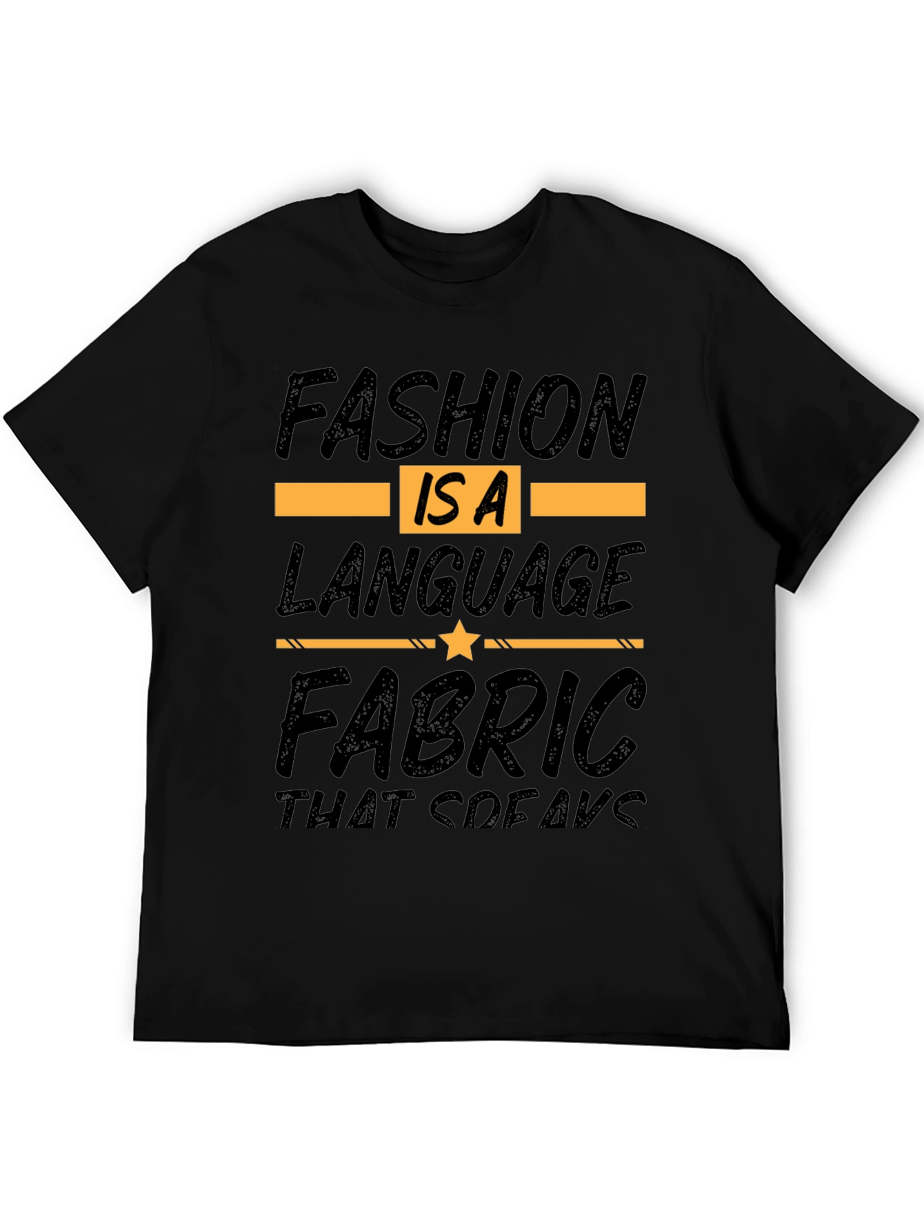 Fashion Is A Language Black Graphic Tee