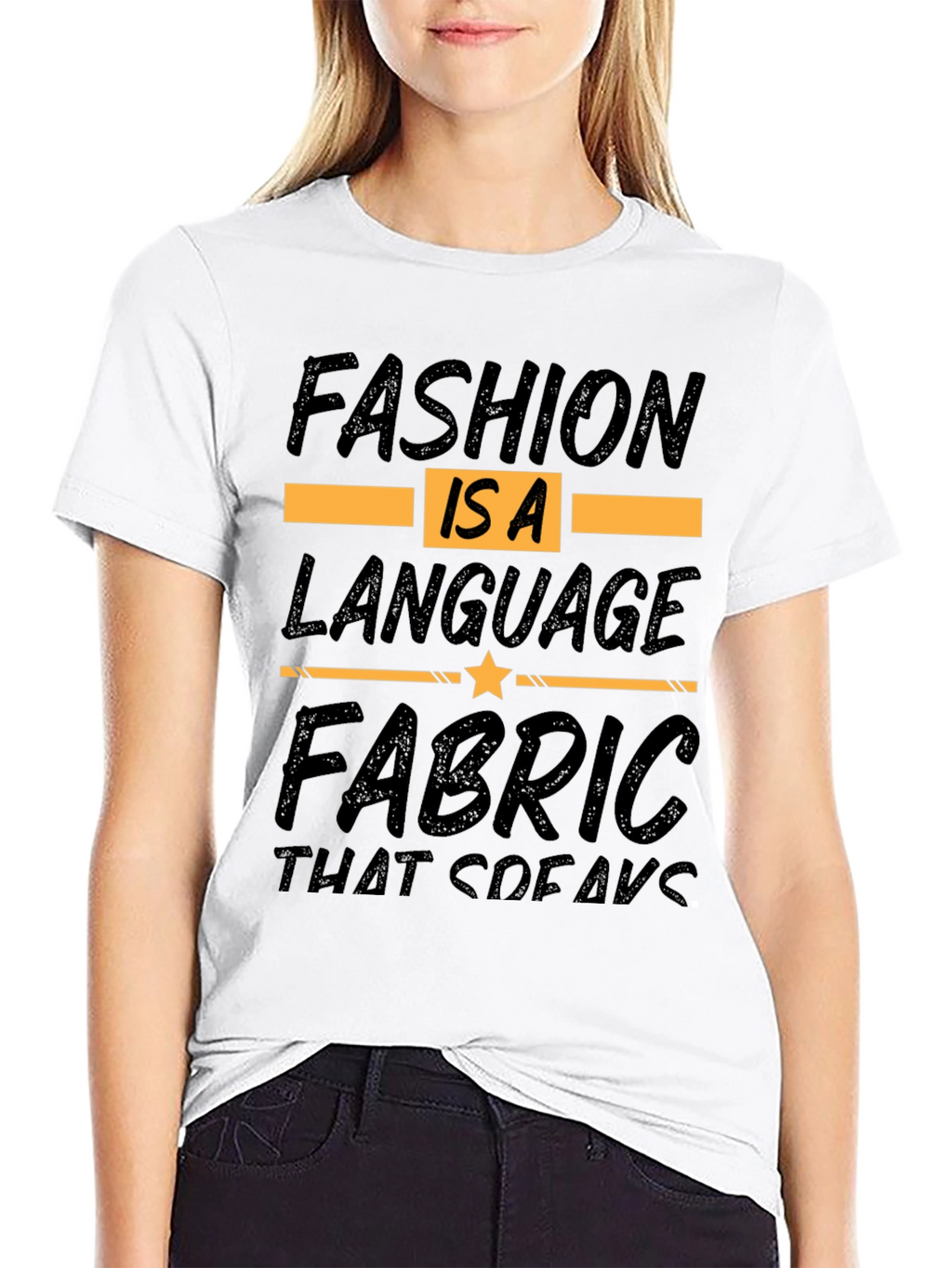 Fashion Is A Language Black Graphic Tee