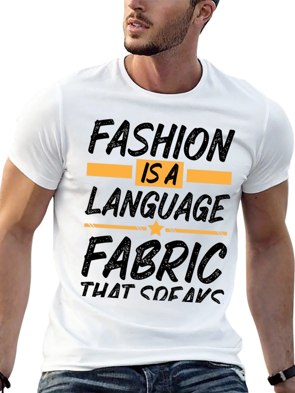 Fashion Is A Language Black Graphic Tee