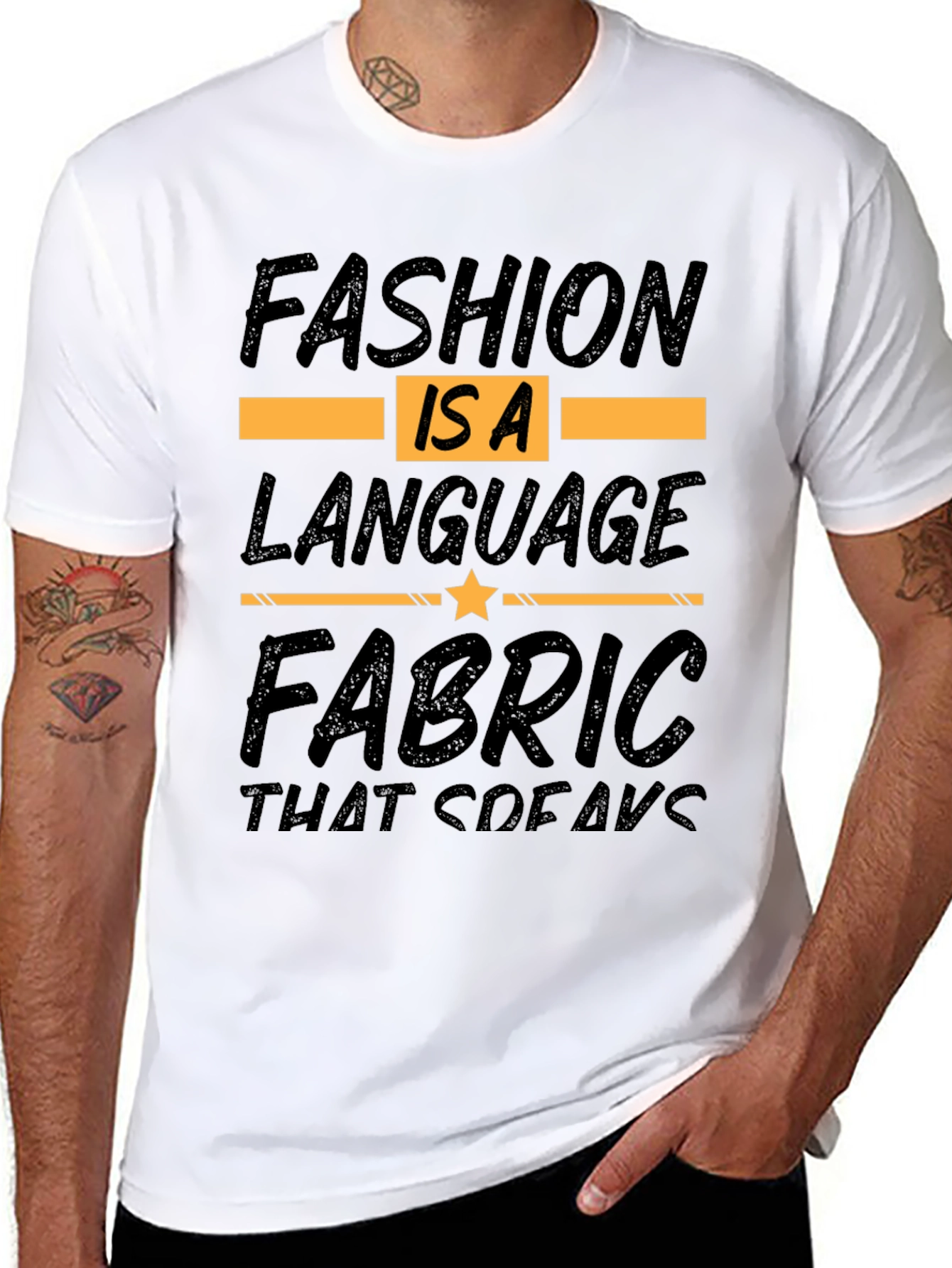 Fashion Is A Language Black Graphic Tee