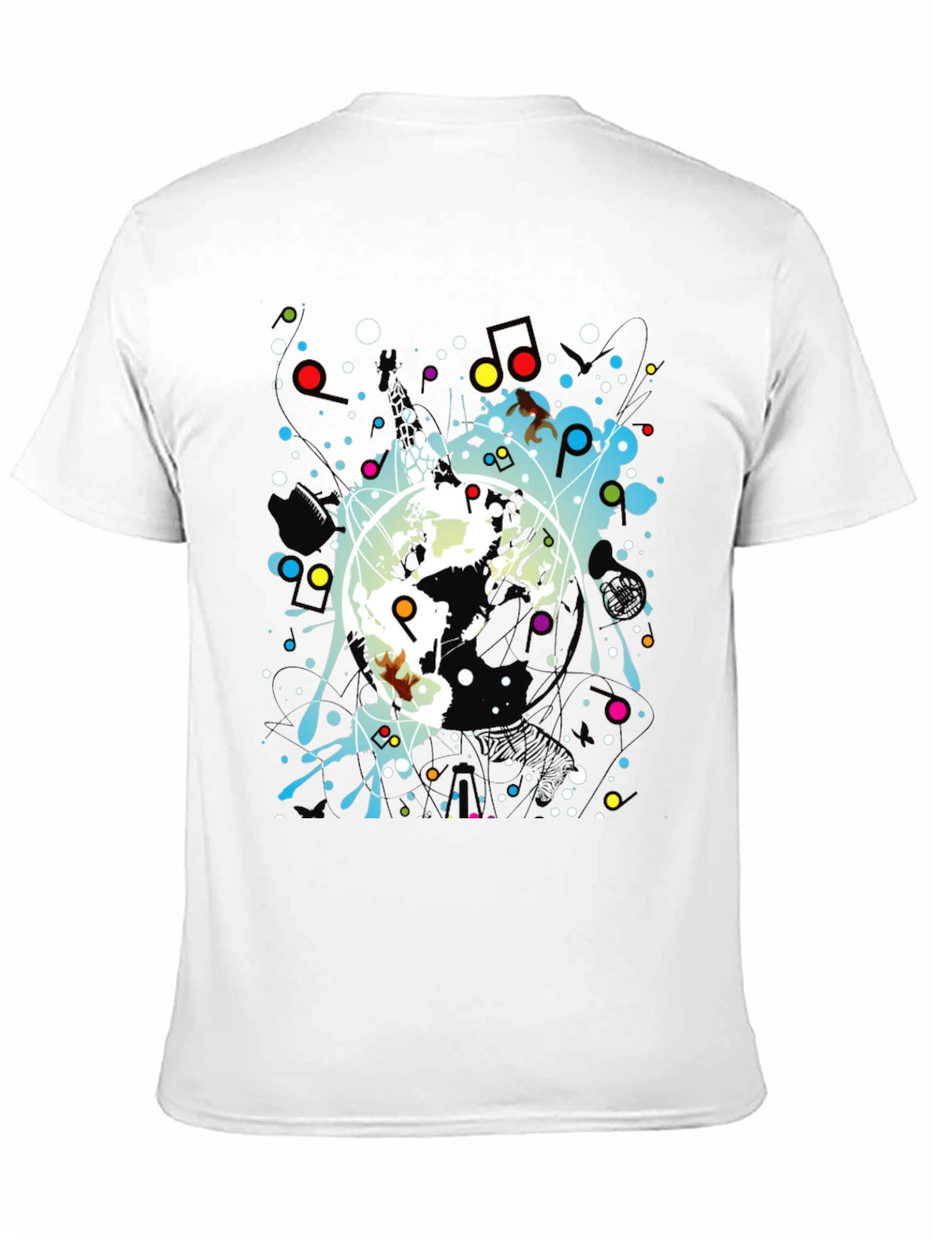 Abstract Graphic Print Black Crew Neck T-Shirt