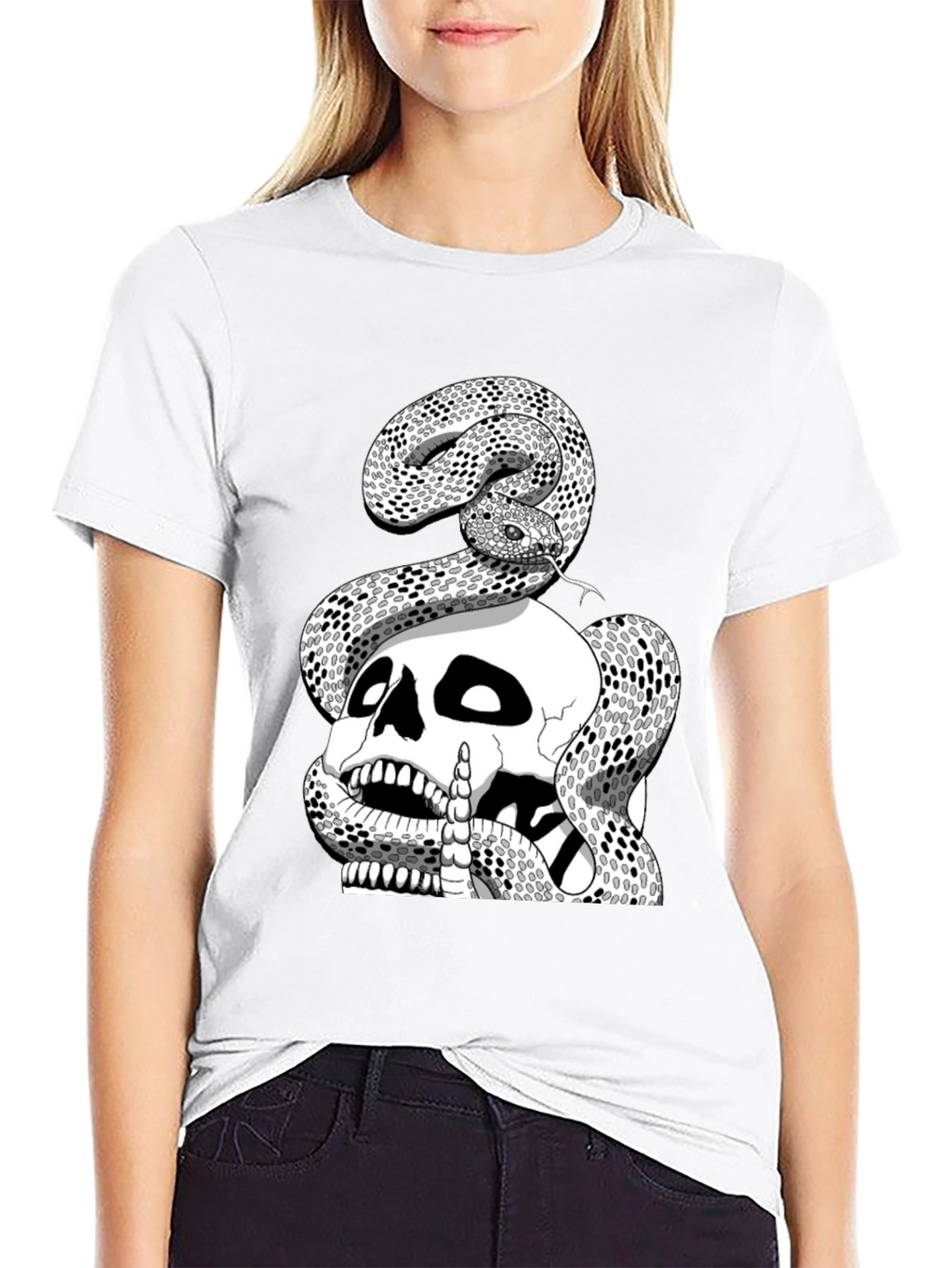 Skull and Snake Graphic Tee - Black T-Shirt