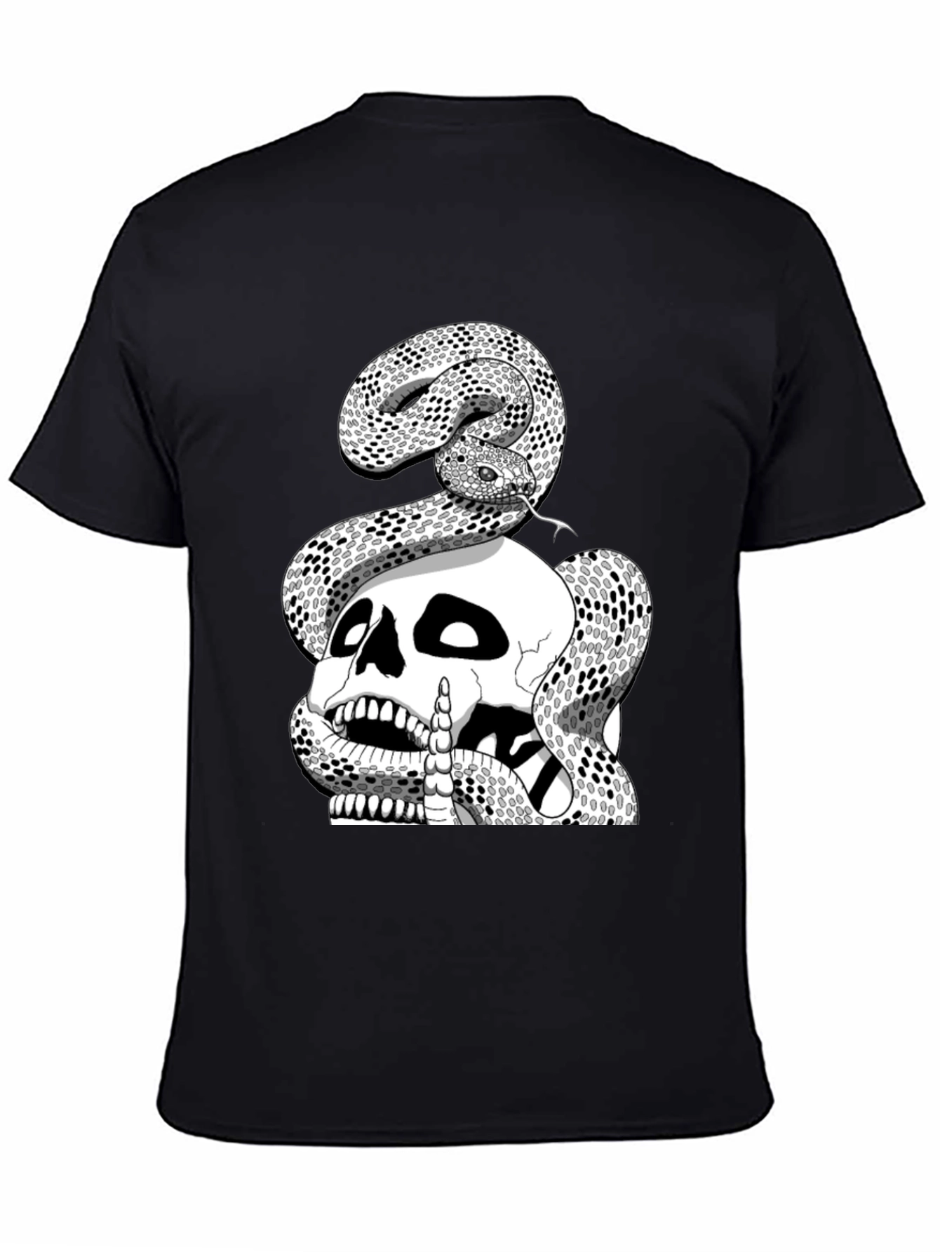 Skull and Snake Graphic Tee - Black T-Shirt
