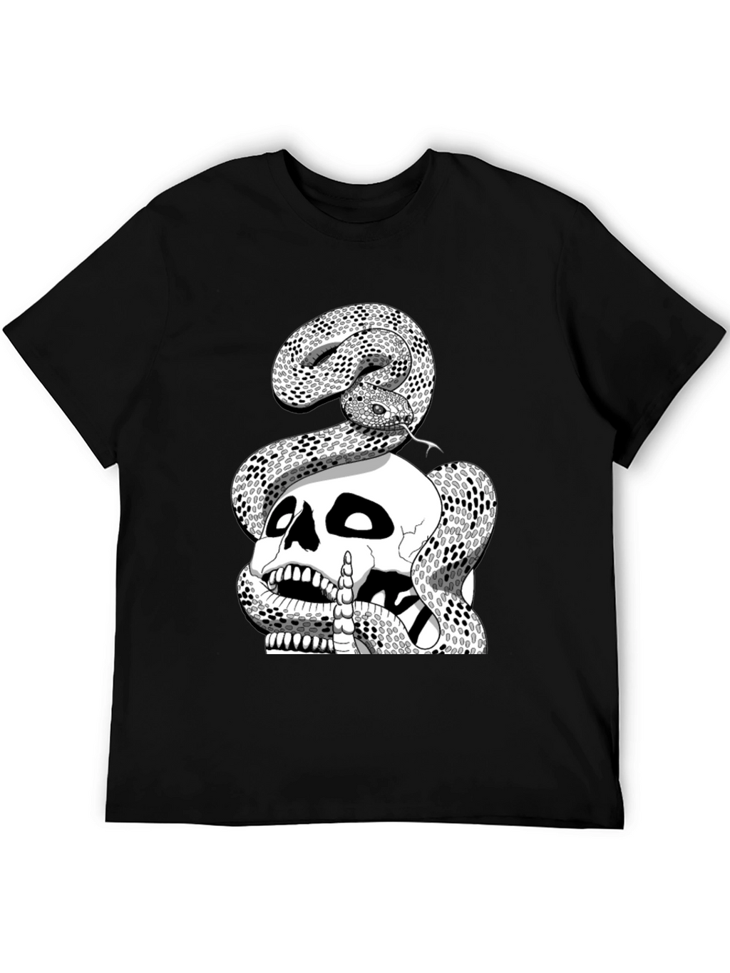 Skull and Snake Graphic Tee - Black T-Shirt