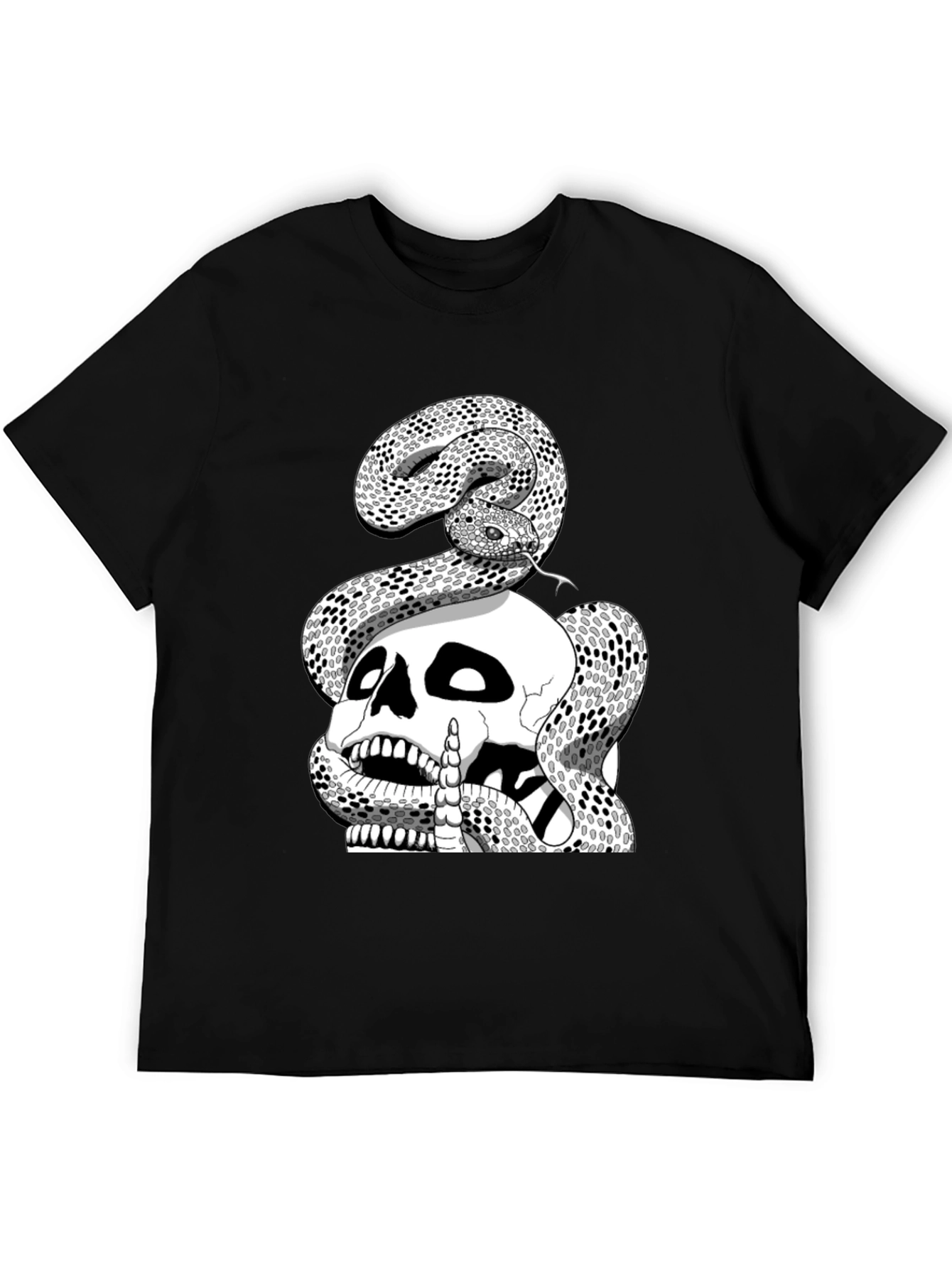 Skull and Snake Graphic Tee - Black T-Shirt