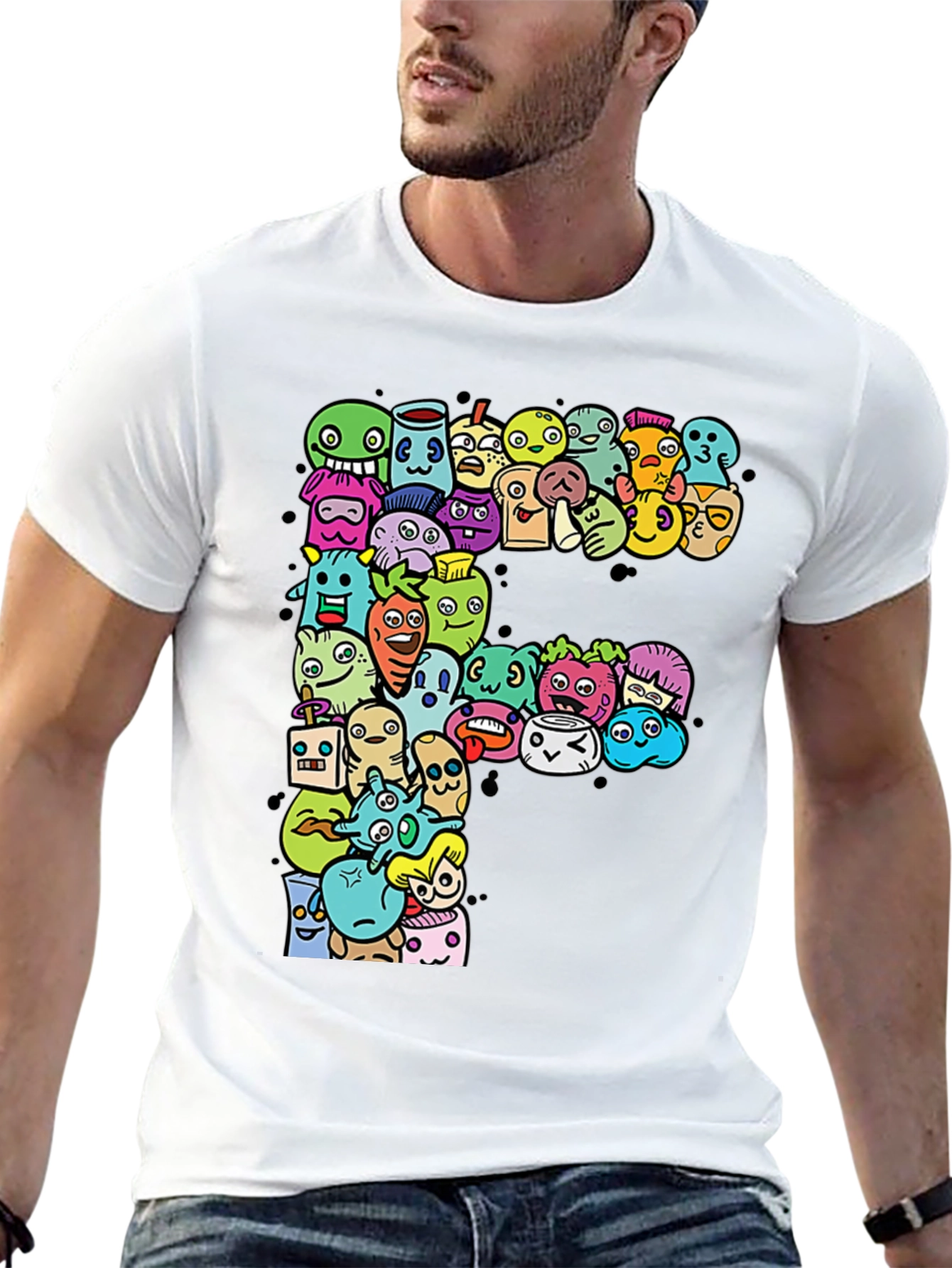 Funky F T-Shirt: Cartoon Character Graphic Tee