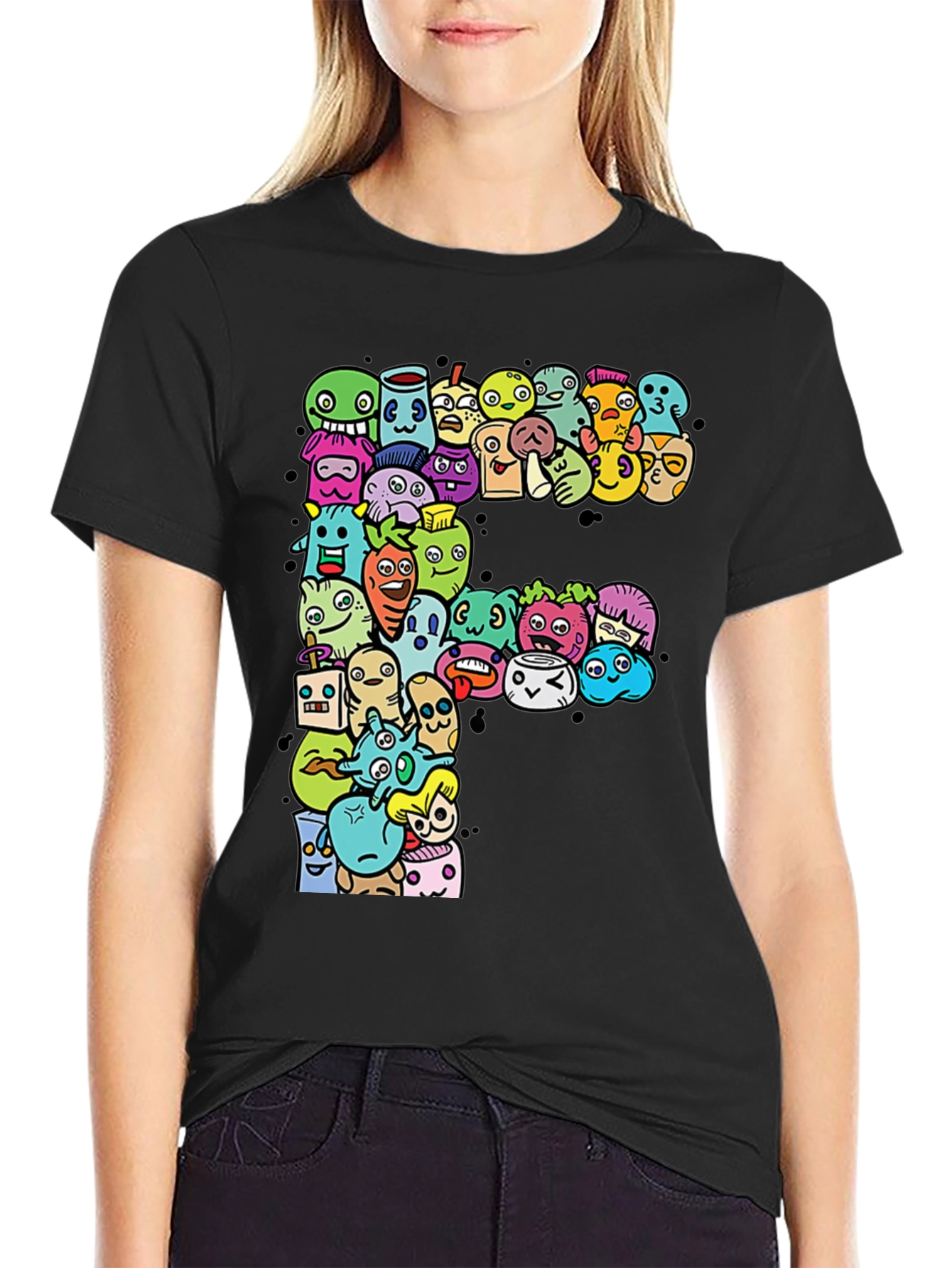 Funky F T-Shirt: Cartoon Character Graphic Tee