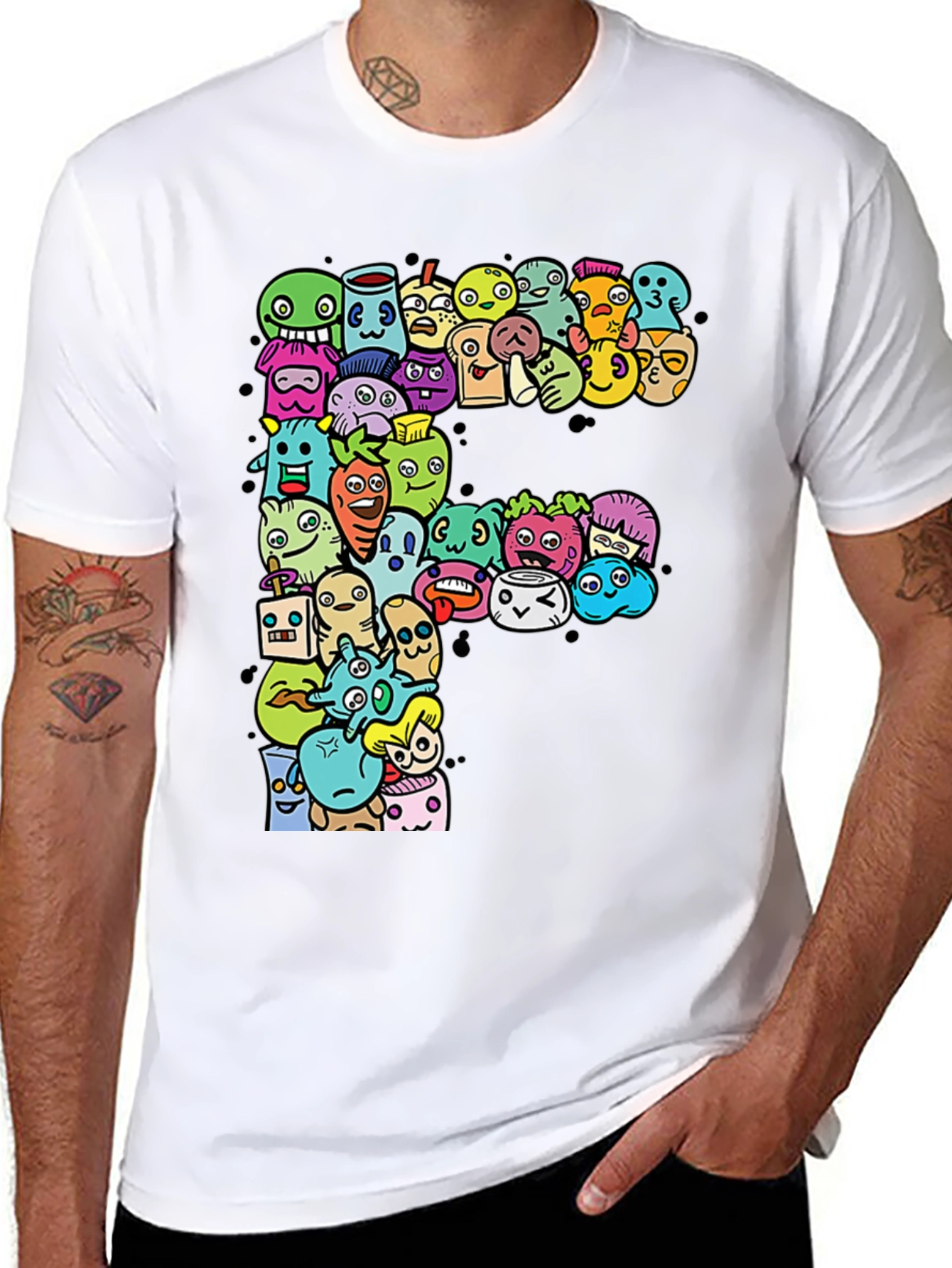 Funky F T-Shirt: Cartoon Character Graphic Tee