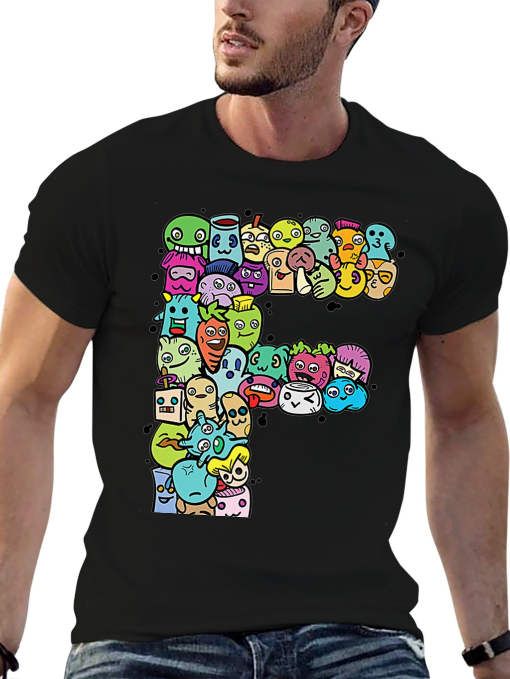 Funky F T-Shirt: Cartoon Character Graphic Tee