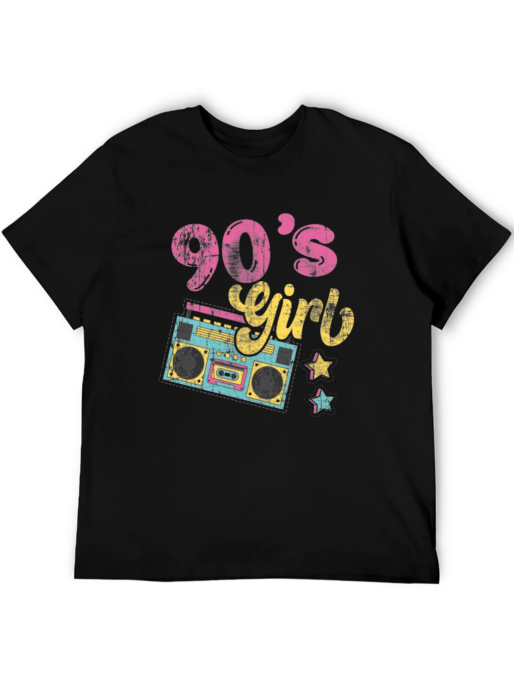 90s Girl T-Shirt Retro Boombox Design