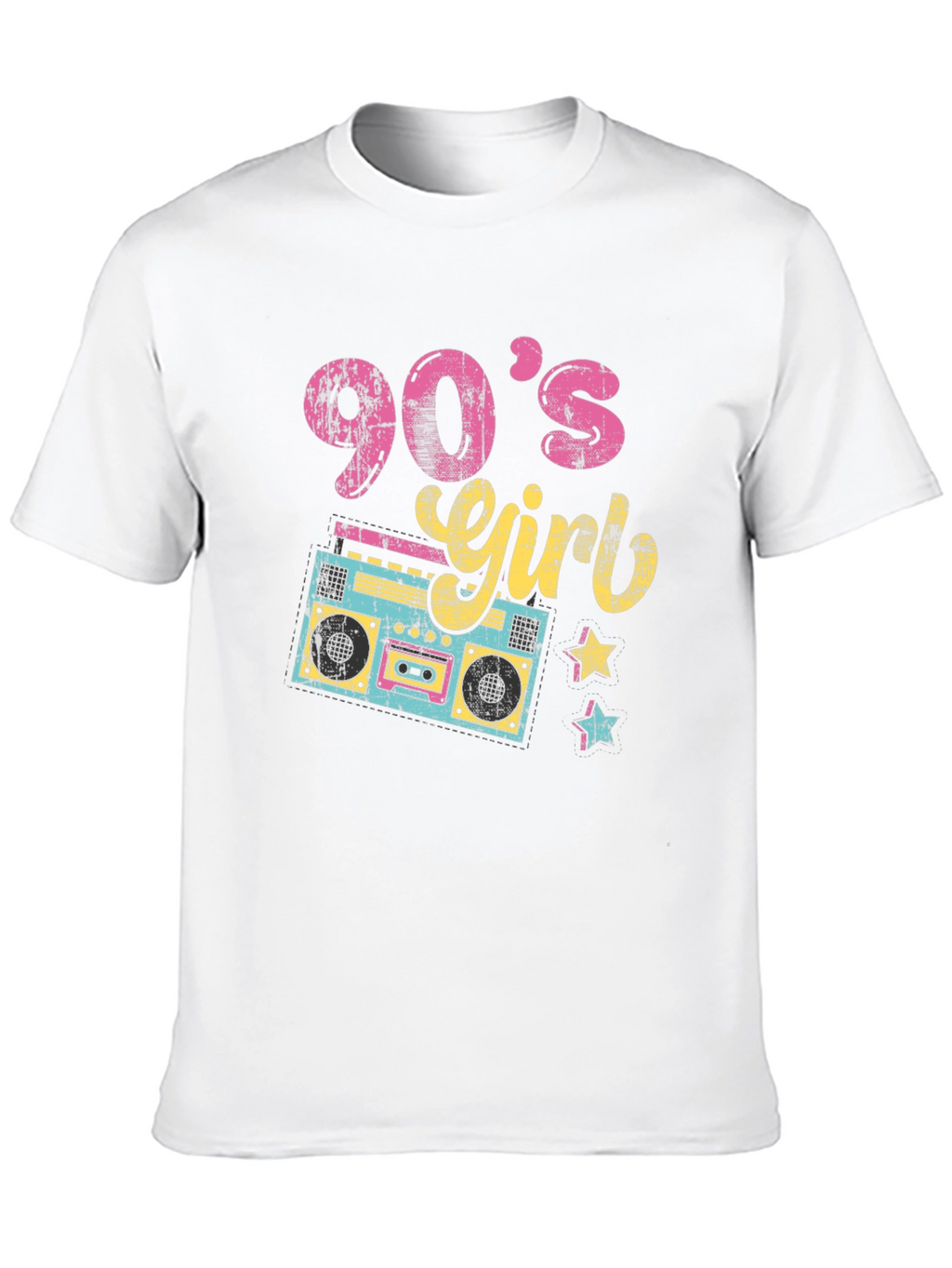 90s Girl T-Shirt Retro Boombox Design