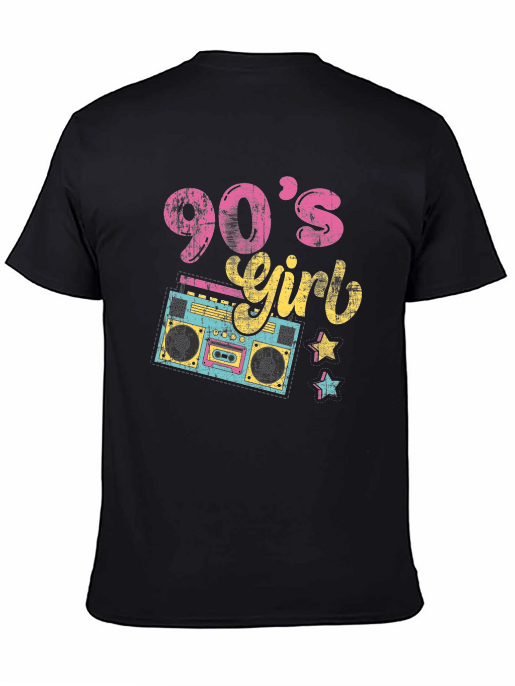 90s Girl T-Shirt Retro Boombox Design