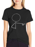 Funny Stick Figure Pointing T-Shirt - Novelty Tee