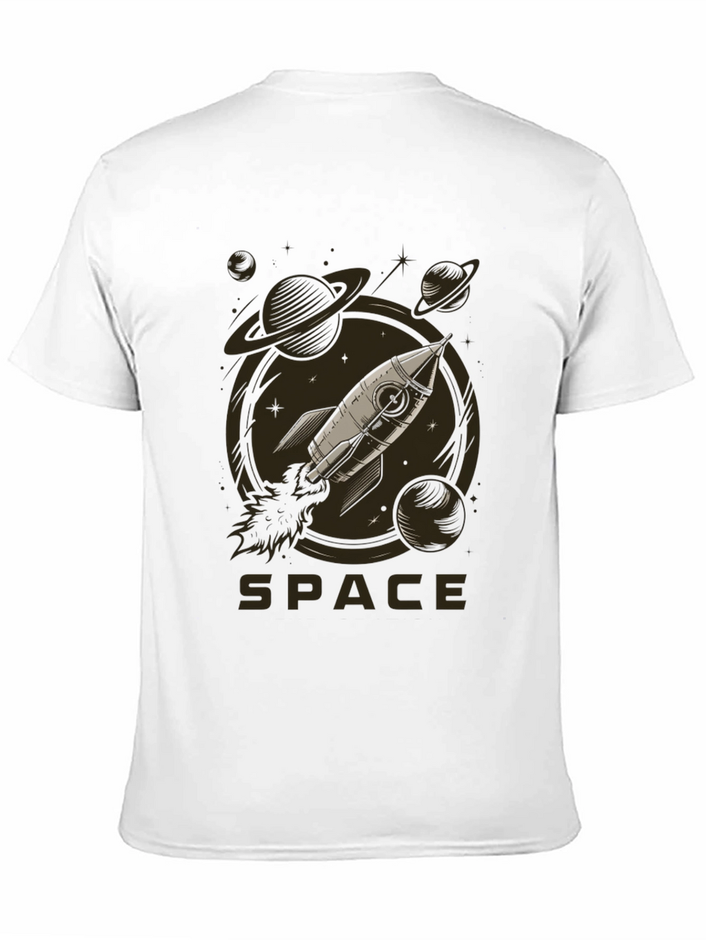 Space Rocket Graphic Tee - Black