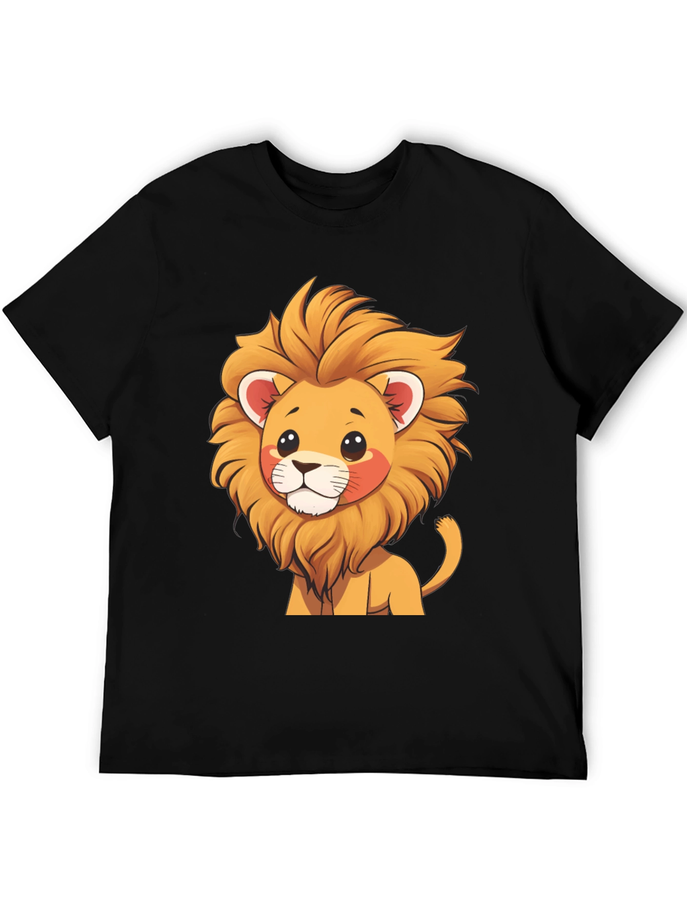Cute Lion Graphic Tee - Black T-Shirt