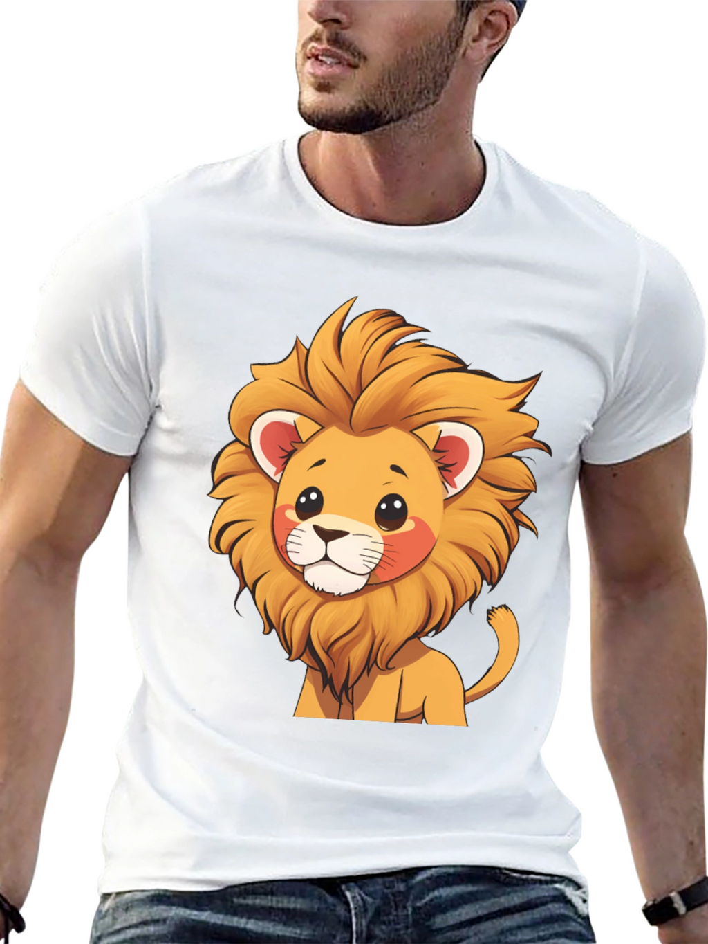 Cute Lion Graphic Tee - Black T-Shirt