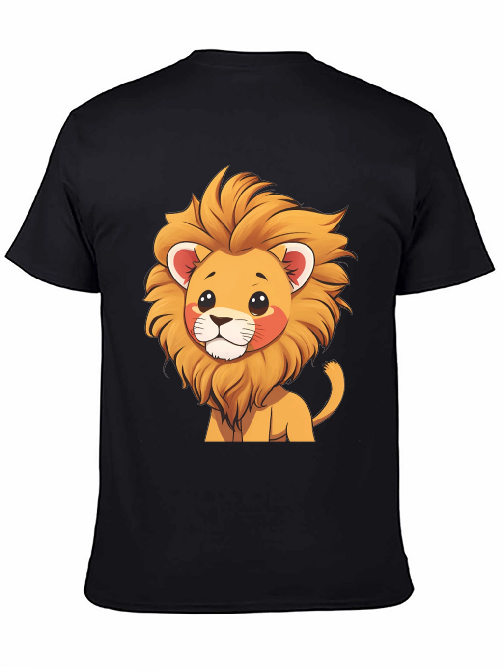 Cute Lion Graphic Tee - Black T-Shirt