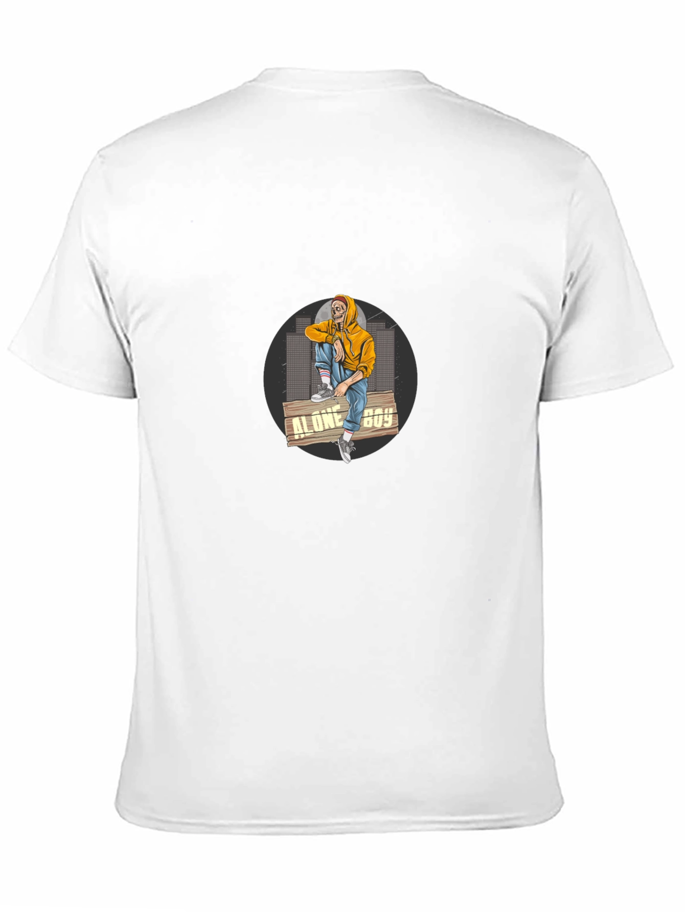 Alone Boy Graphic Print Black T-Shirt