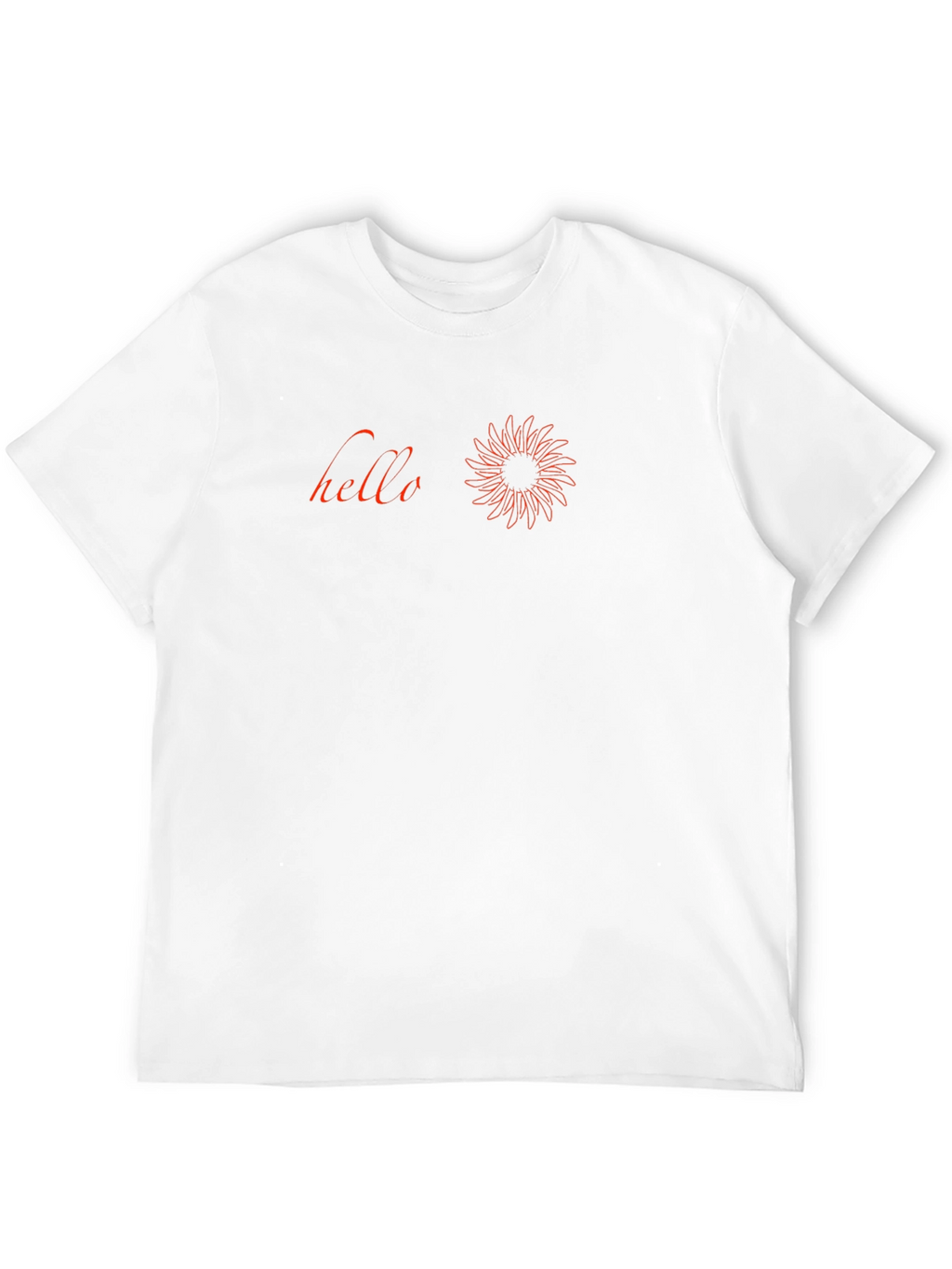 Black T-Shirt with Red Hello & Graphic Print