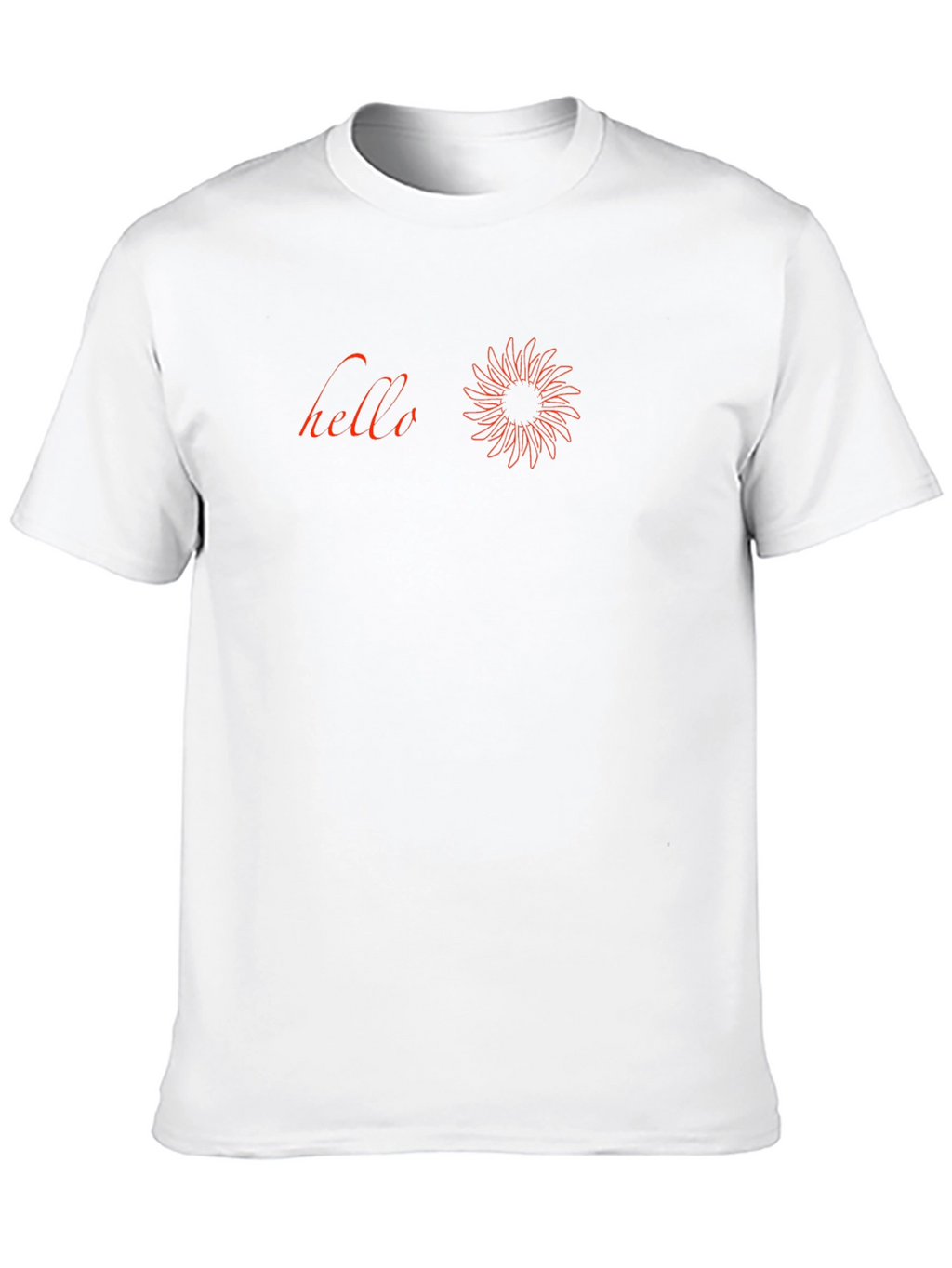 Black T-Shirt with Red Hello & Graphic Print