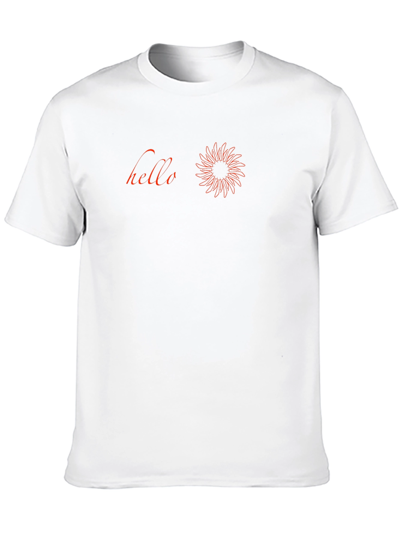 Black T-Shirt with Red Hello & Graphic Print
