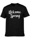 Welcome Spring Graphic T-Shirt - Short Sleeve Black