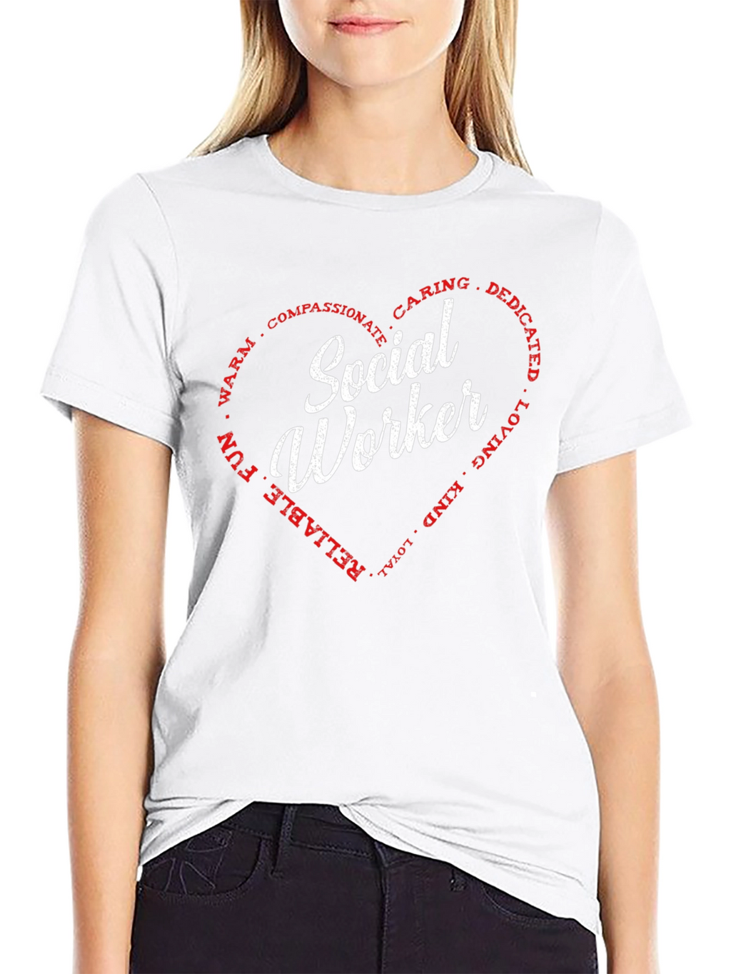 Social Worker Heart T-Shirt - Caring Dedicated Tee